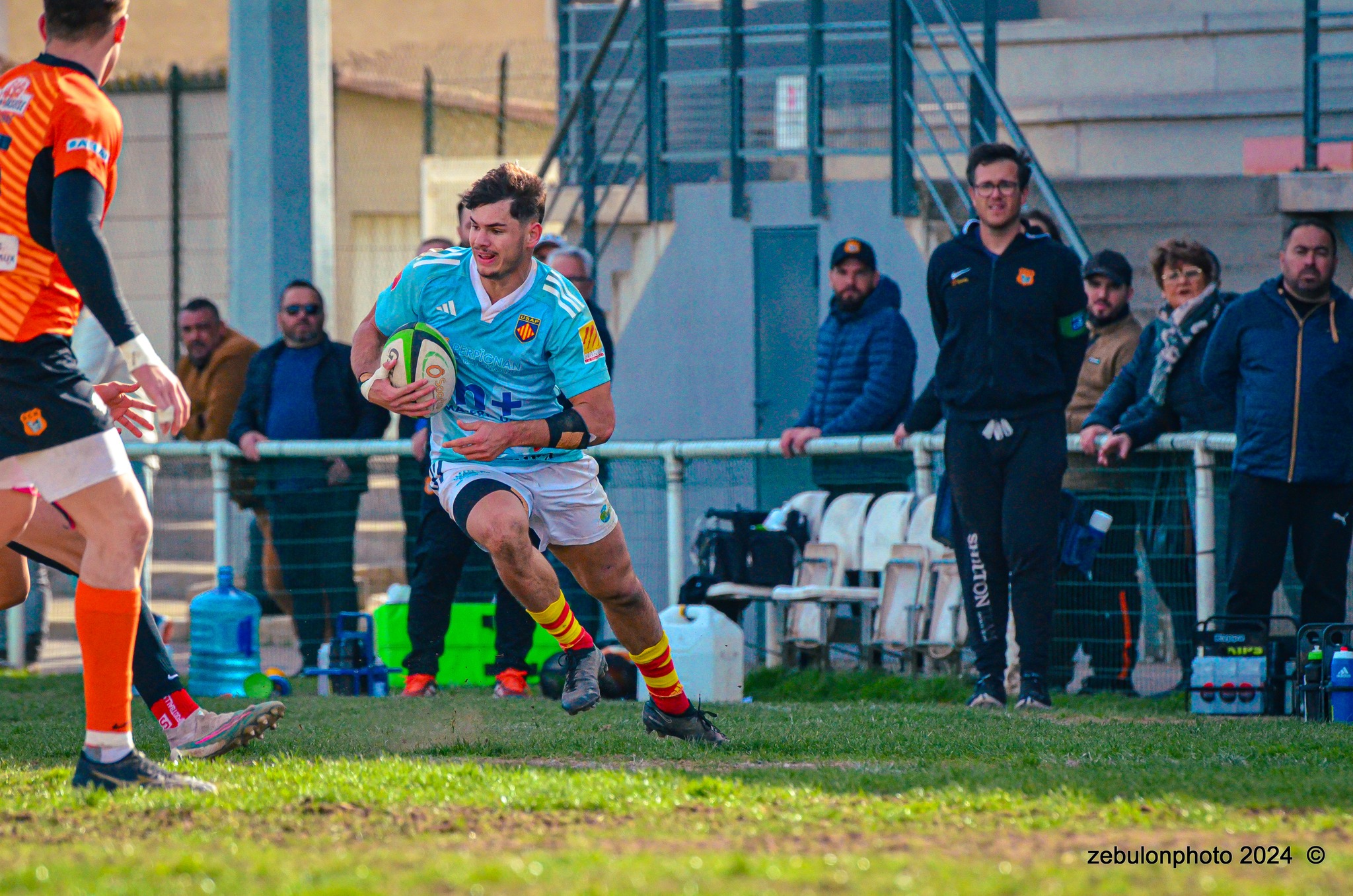  Racing Club Narbonnais - US Arlequins Perpignanais - Rugby - Espoirs - Narbonne vs USAP (#ESP24RCNUSAP02) Photo by: Photo Zebulon | Siuxy Sports 2024-02-17