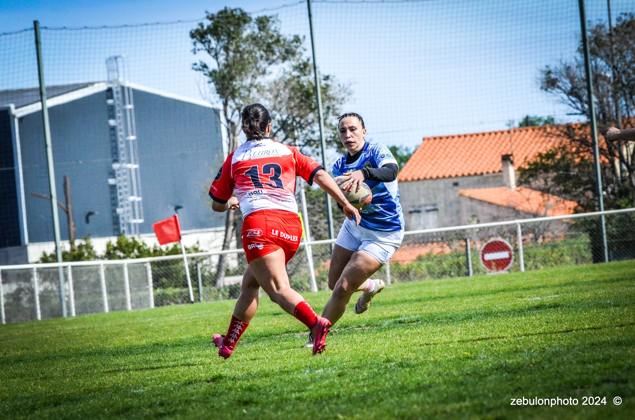  US Arlequins Perpignanais - RO Castelnaudary - Rugby - FFR 2024 - Fed 2 Fém - USAP XV (55) vs (7) RO Castelnaudary     (#FFR24F2FPERCAS03) Photo by: Photo Zebulon | Siuxy Sports 2024-03-30