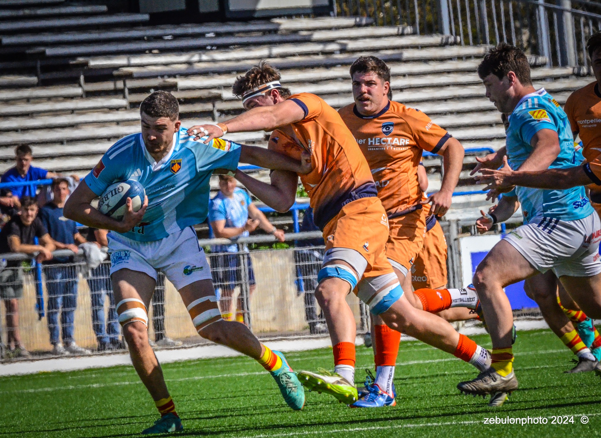  Montpellier Hérault Rugby - US Arlequins Perpignanais - Rugby - 2024 Espoirs - Montpellier (18) vs (7) Perpignan (#ESP24MHRUSAP03) Photo by: Photo Zebulon | Siuxy Sports 2024-03-16