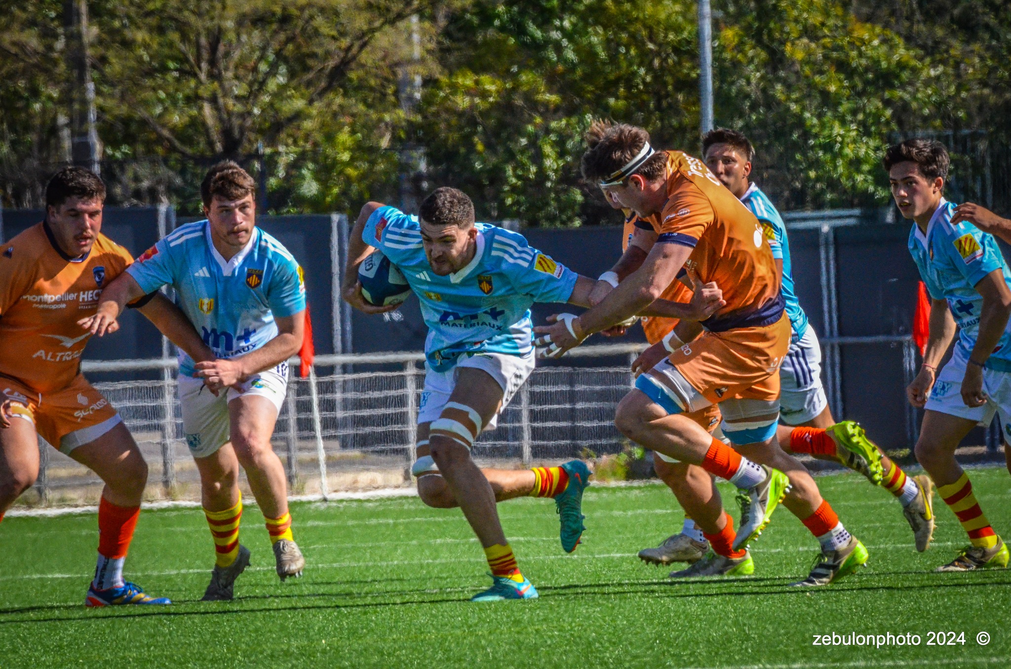  Montpellier Hérault Rugby - US Arlequins Perpignanais - Rugby - 2024 Espoirs - Montpellier (18) vs (7) Perpignan (#ESP24MHRUSAP03) Photo by: Photo Zebulon | Siuxy Sports 2024-03-16