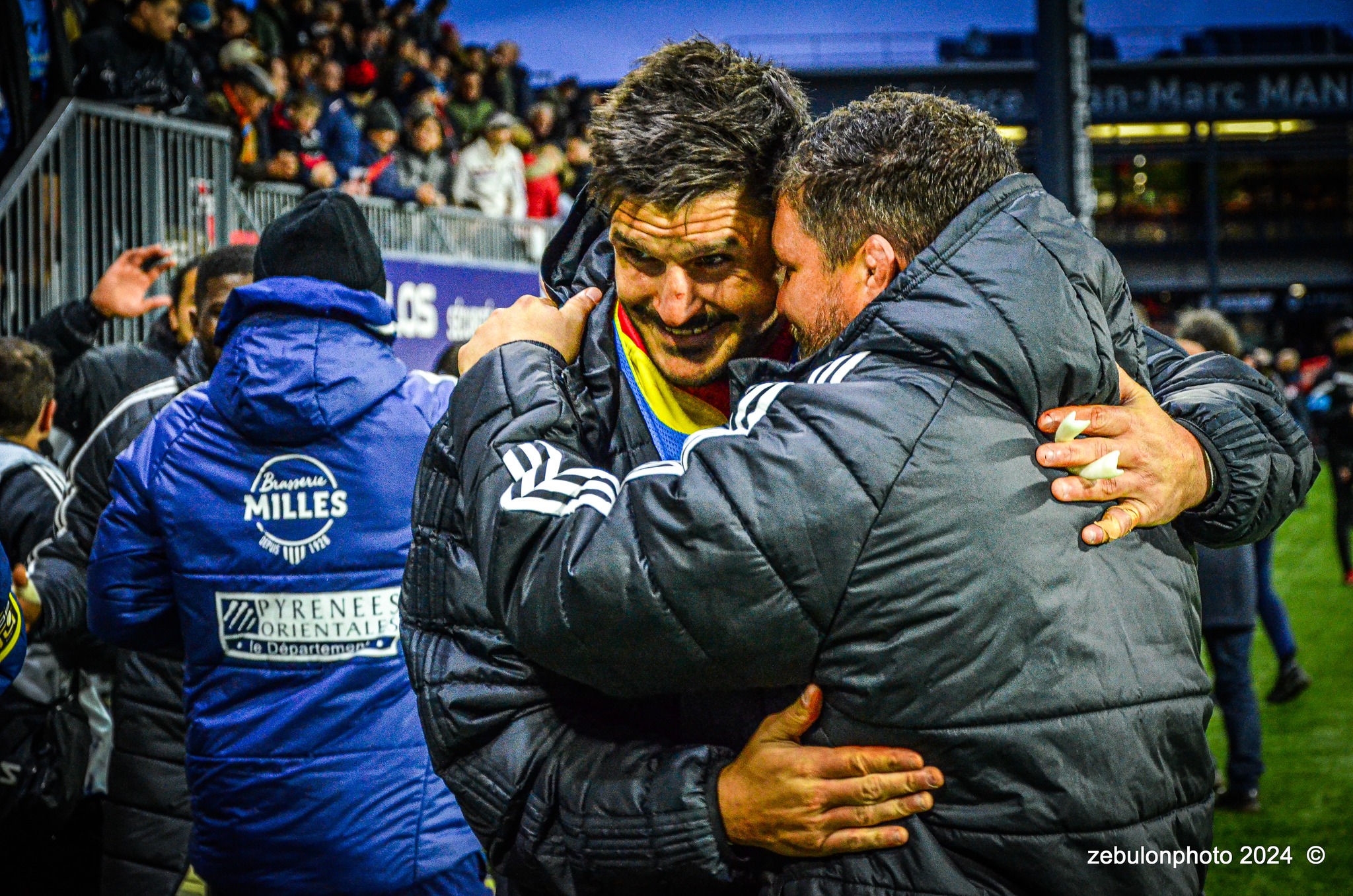  US Oyonnax Rugby - US Arlequins Perpignanais - Rugby - FFR - 2024 Top14 - Oyonnax (14) vs (15) USAP (#FFR24T14OYPP03) Photo by: Photo Zebulon | Siuxy Sports 2024-03-23