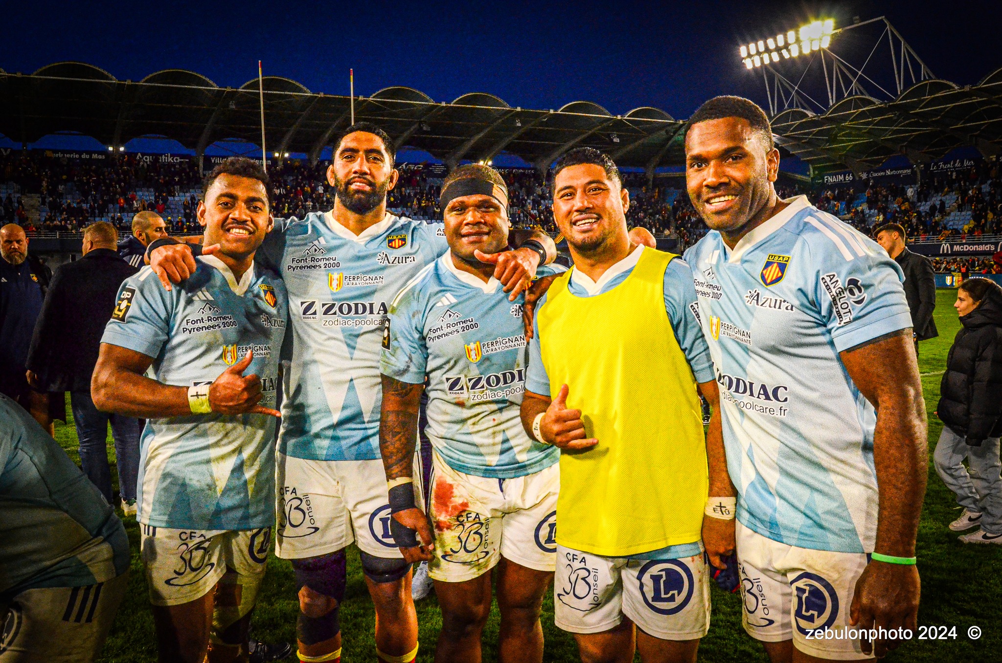  US Arlequins Perpignanais - Stade Rochelais - Rugby - TOP 14 - Perpignan (27) vs (15) La Rochelle (#TOP12USAPSR02) Photo by: Photo Zebulon | Siuxy Sports 2024-02-24