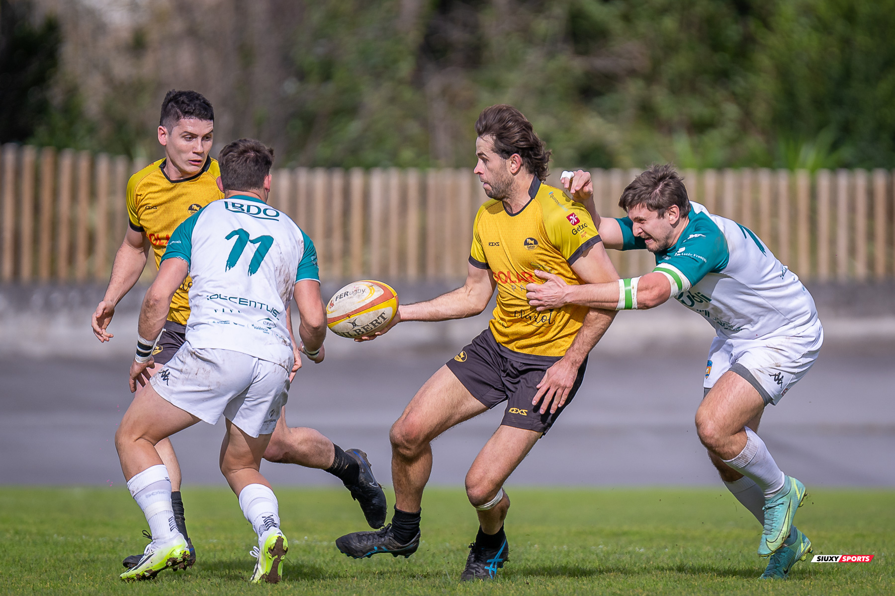Peio ARRATE ZELAIA - Noah COOPER -  Getxo Artea Rugby Taldea - Rugby Club Valencia - Rugby - FER 2024 - DHB - Getxo RT (14) vs (16) Valencia RC (#FER24DHBGRTVRC01) Photo by: Fredy Monfoto | Siuxy Sports 2024-01-28