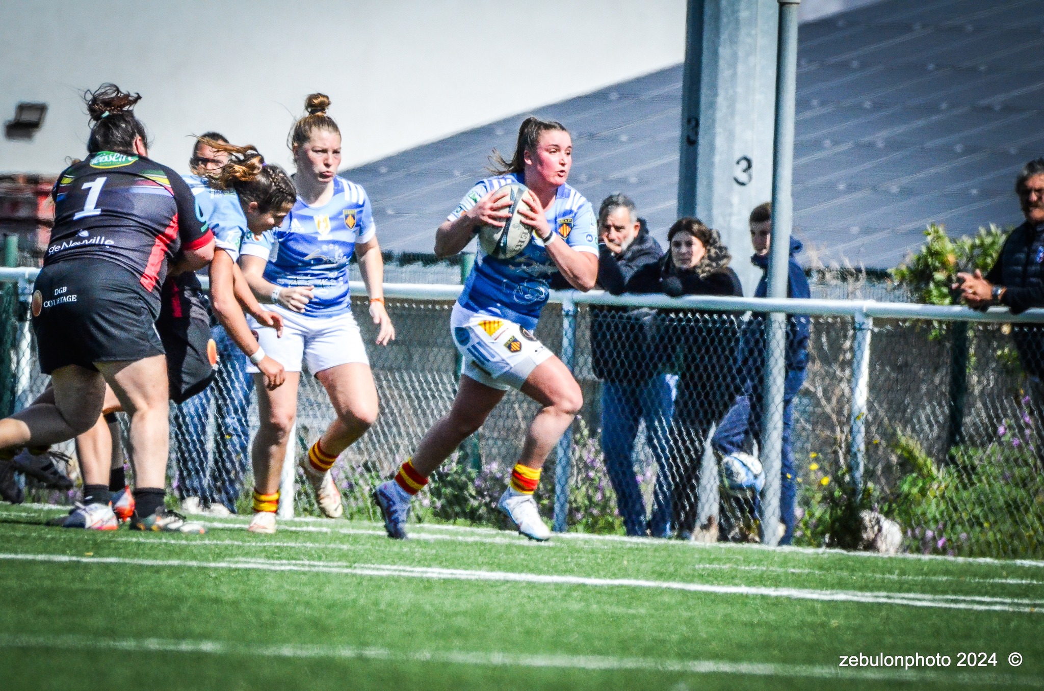  US Arlequins Perpignanais - RC Toulonnais - Rugby - FFR 2024 - Fed 2 Fém - USAP XV (5) vs (10) Toulon    (#FFR24F2FPERTOU03) Photo by: Photo Zebulon | Siuxy Sports 2024-03-31