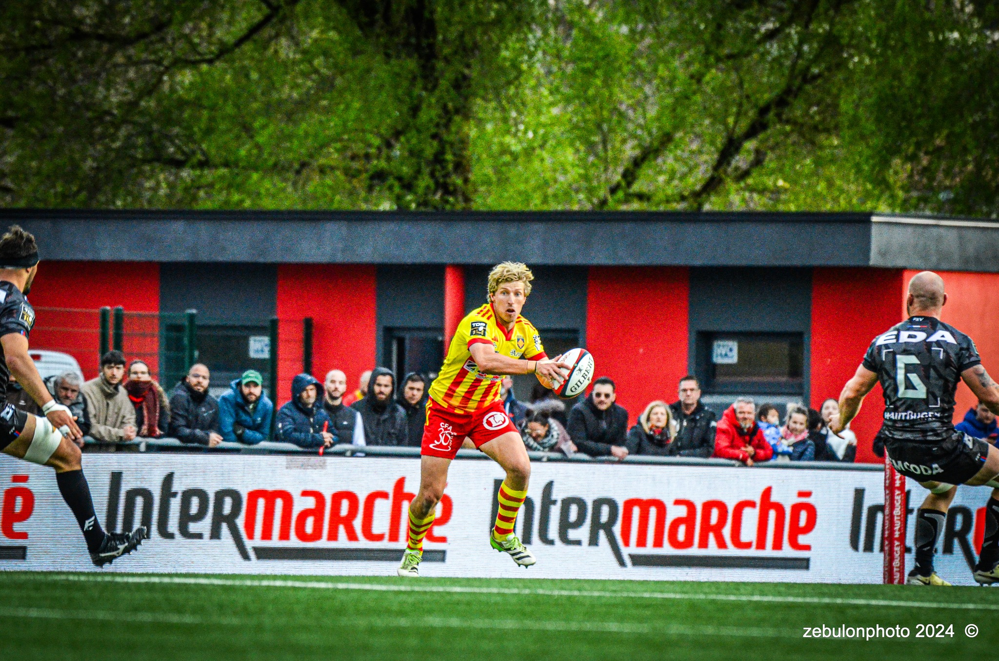  US Oyonnax Rugby - US Arlequins Perpignanais - Rugby - FFR - 2024 Top14 - Oyonnax (14) vs (15) USAP (#FFR24T14OYPP03) Photo by: Photo Zebulon | Siuxy Sports 2024-03-23