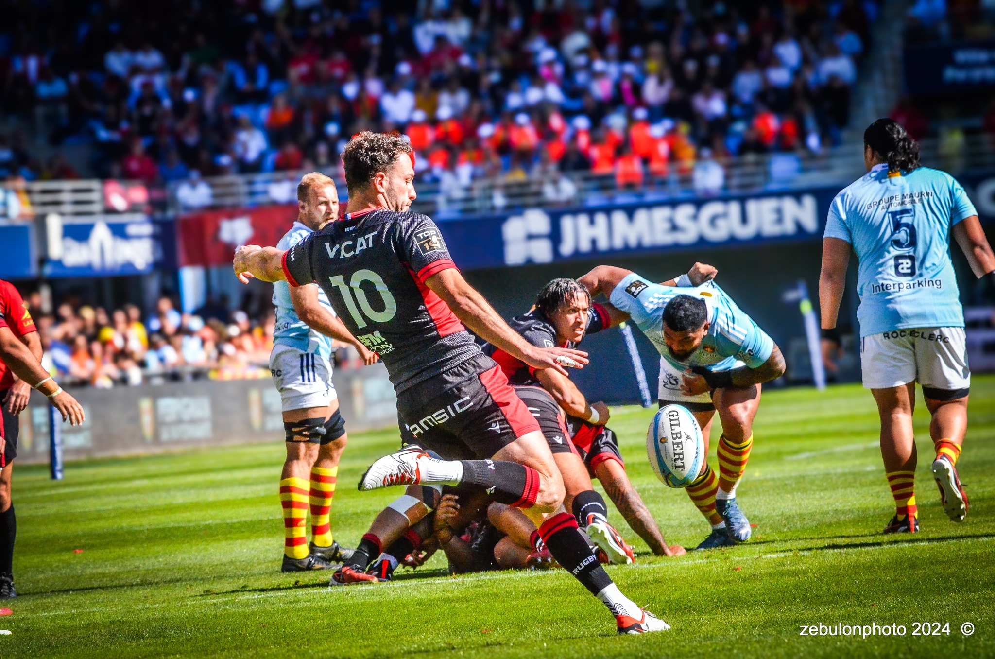  US Arlequins Perpignanais - Lyon Olympique Universitaire - Rugby - FFR 2024 - TOP14 - USAP (51) VS (20) LOU (#FFR24T14USALOU04) Photo by: Photo Zebulon | Siuxy Sports 2024-04-20
