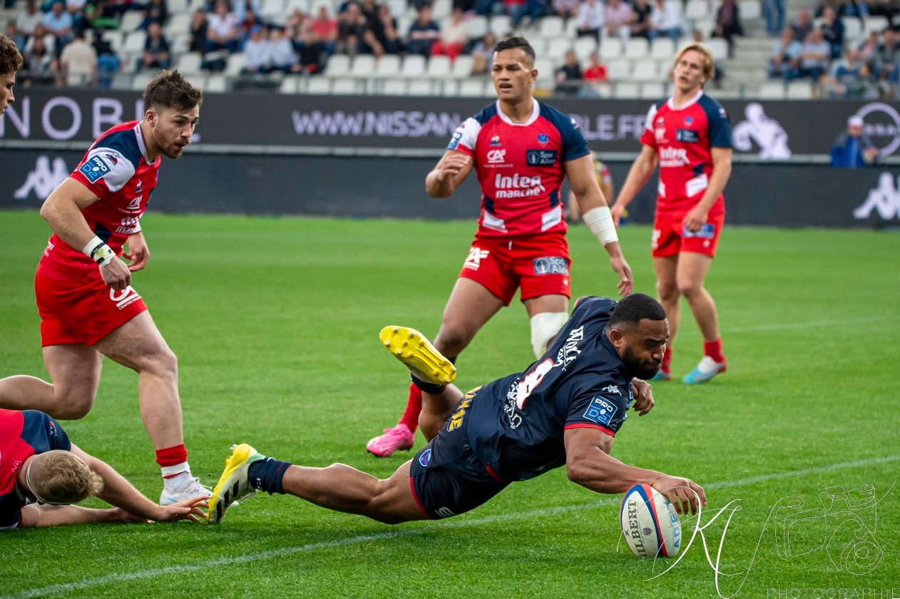 Pio MUARUA -  FC Grenoble Rugby - Stade Aurillacois - Rugby - FFR - 2024 PRO D2 - FC Grenoble (55) vs (10) Aurillac (#PD224T14FCGAUR04) Photo by: Karine Valentin | Siuxy Sports 2024-04-12