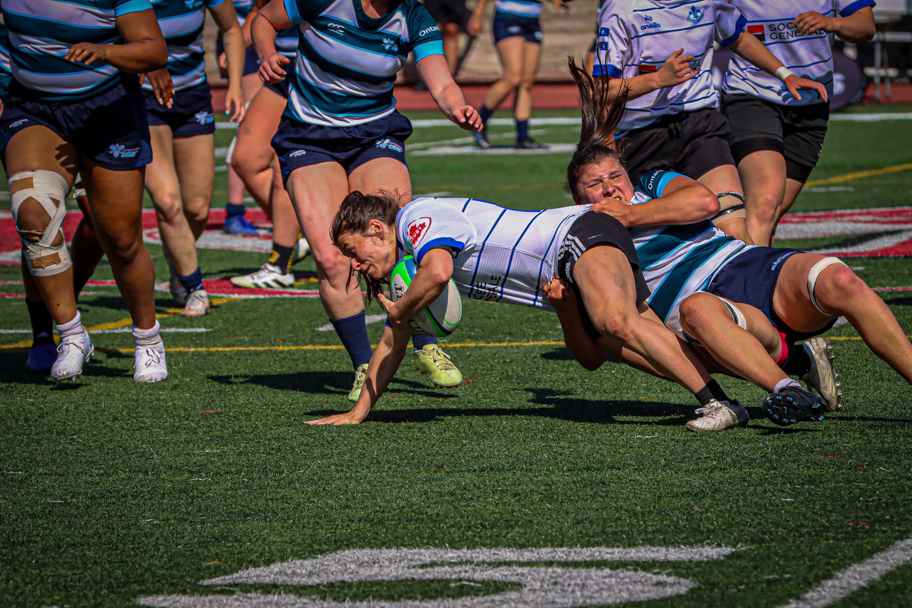  Équipe féminine - Rugby Québec - Ontario Blues (w) - Rugby - QORC-CROQ 2024 - FINALS - QUÉBEC EST (37) VS (13) ONTARIO EST - 1ST POSITION - Reel Mayarts (#QORC24QCEONE16) Photo by: Photo Mayarts | Siuxy Sports 2024-06-01