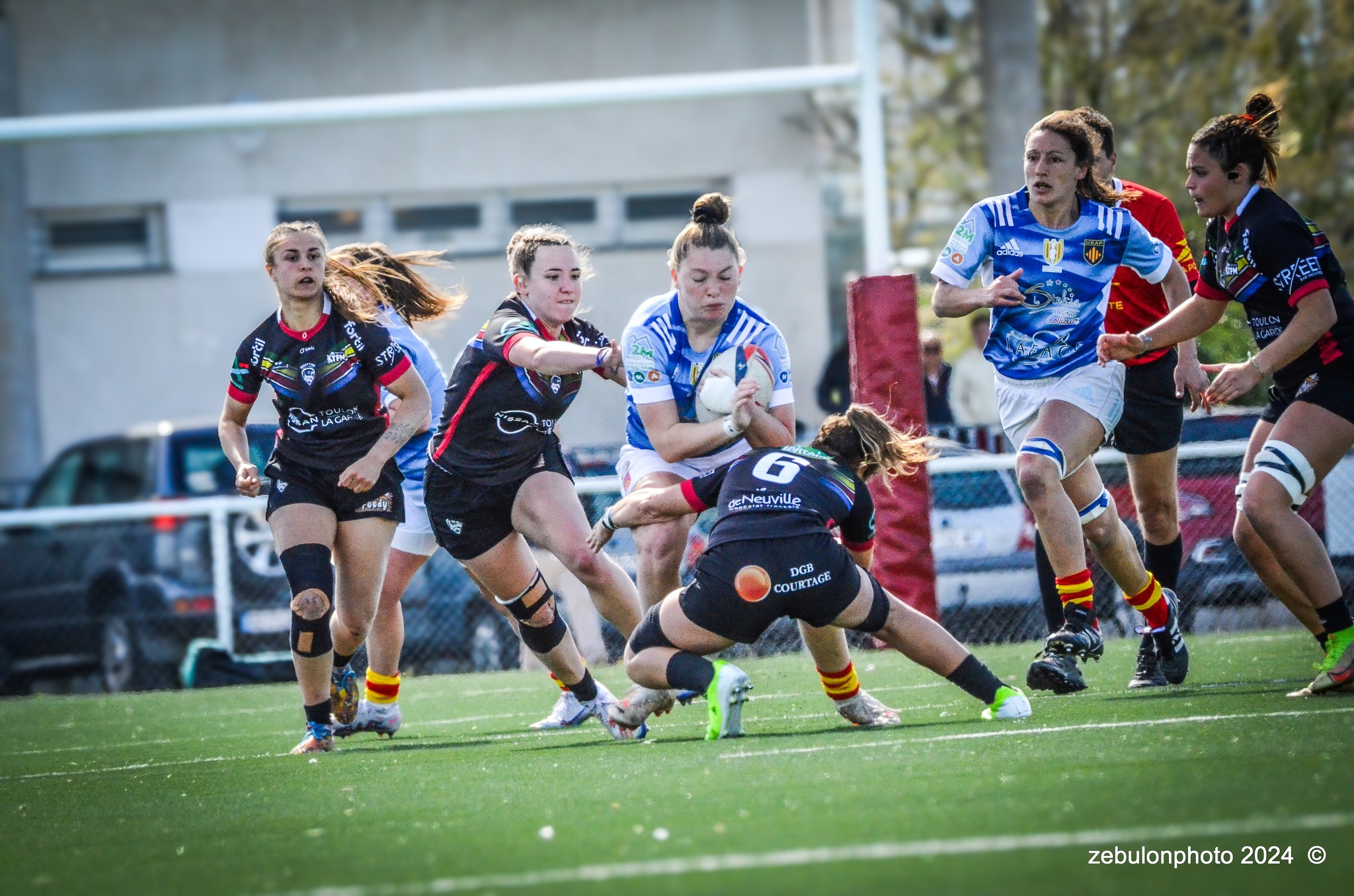  US Arlequins Perpignanais - RC Toulonnais - Rugby - FFR 2024 - Fed 2 Fém - USAP XV (5) vs (10) Toulon    (#FFR24F2FPERTOU03) Photo by: Photo Zebulon | Siuxy Sports 2024-03-31