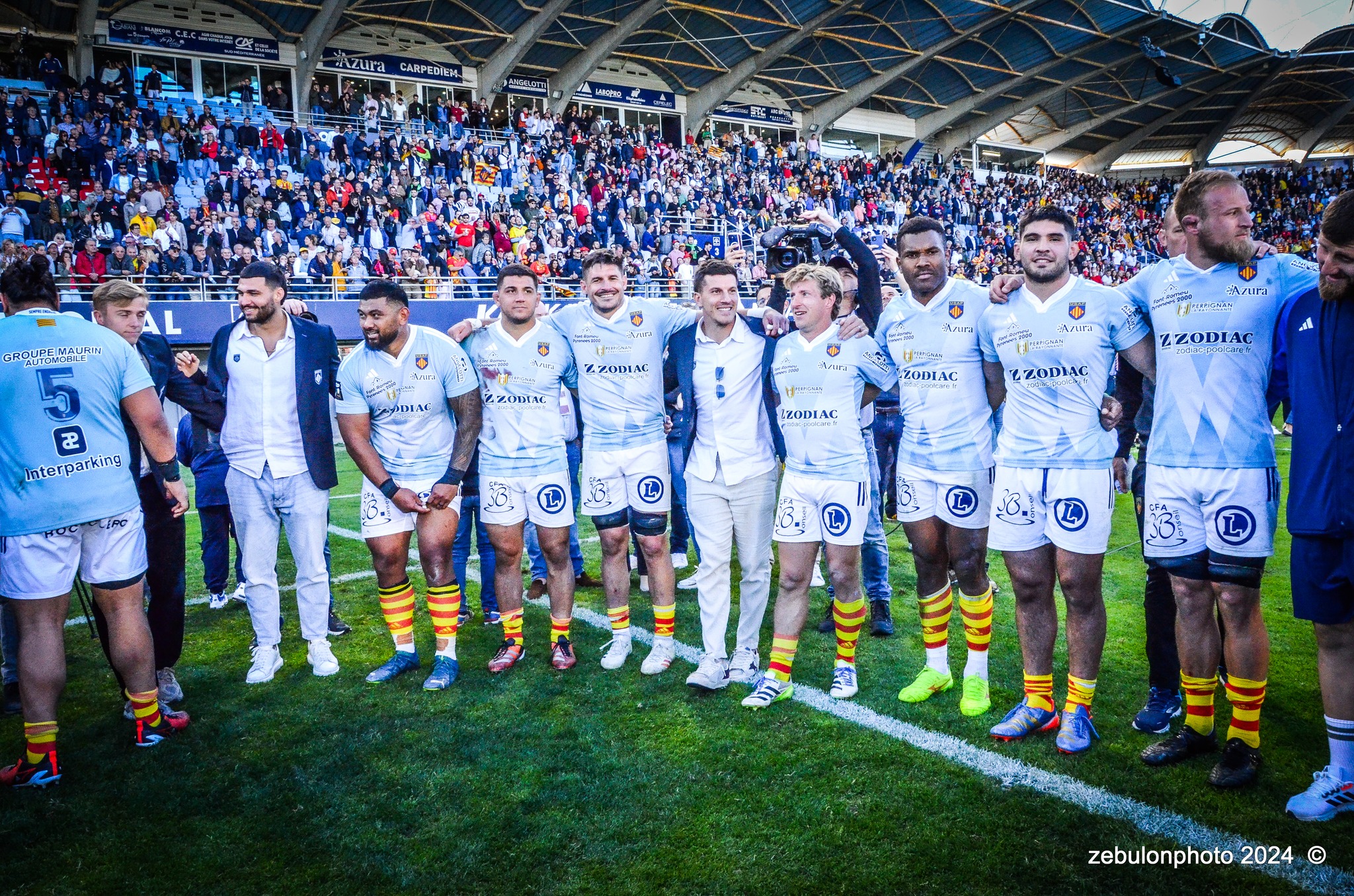  US Arlequins Perpignanais - Lyon Olympique Universitaire - Rugby - FFR 2024 - TOP14 - USAP (51) VS (20) LOU (#FFR24T14USALOU04) Photo by: Photo Zebulon | Siuxy Sports 2024-04-20