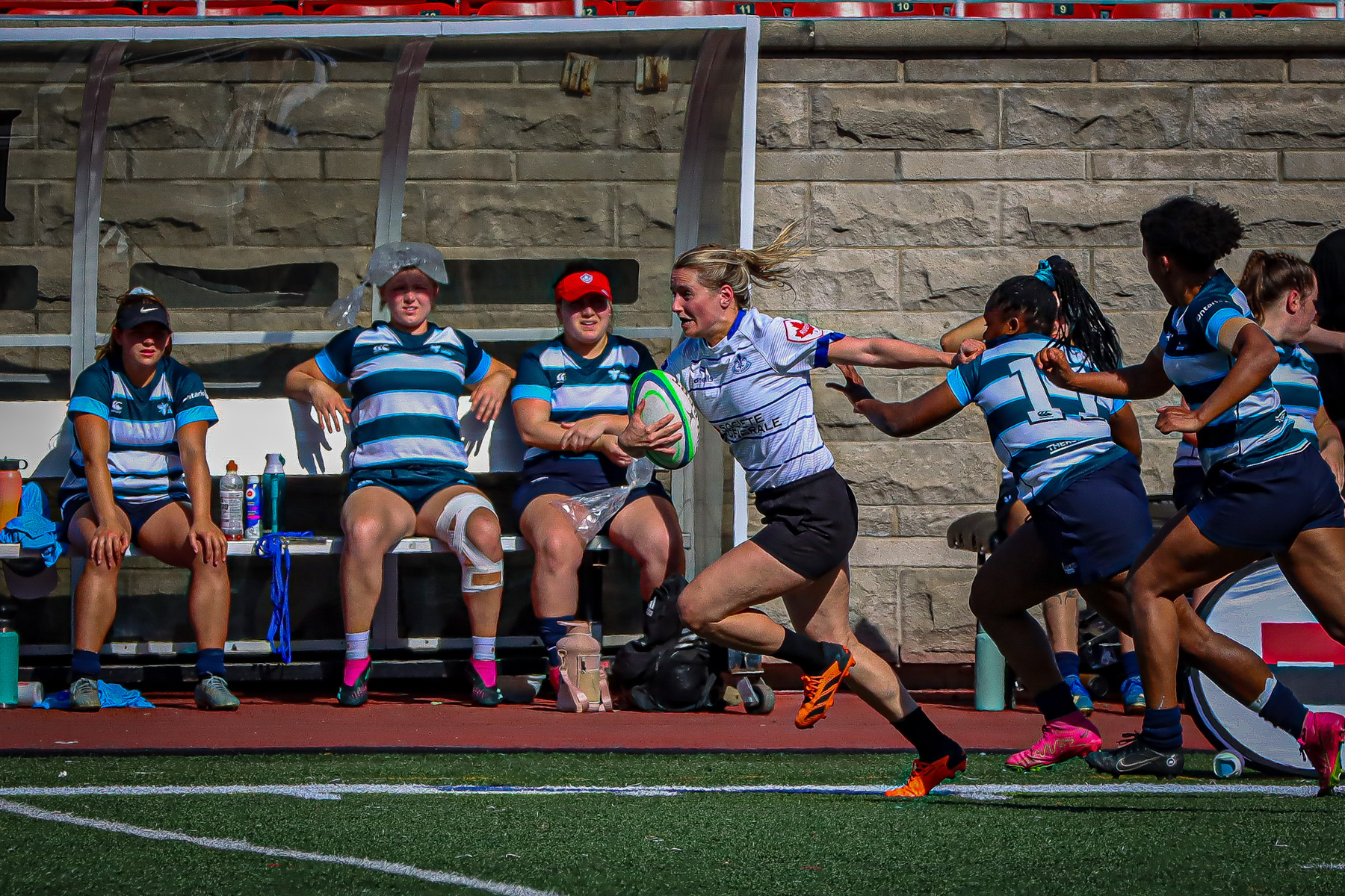  Équipe féminine - Rugby Québec - Ontario Blues (w) - Rugby - QORC-CROQ 2024 - FINALS - QUÉBEC EST (37) VS (13) ONTARIO EST - 1ST POSITION - Reel Mayarts (#QORC24QCEONE16) Photo by: Photo Mayarts | Siuxy Sports 2024-06-01