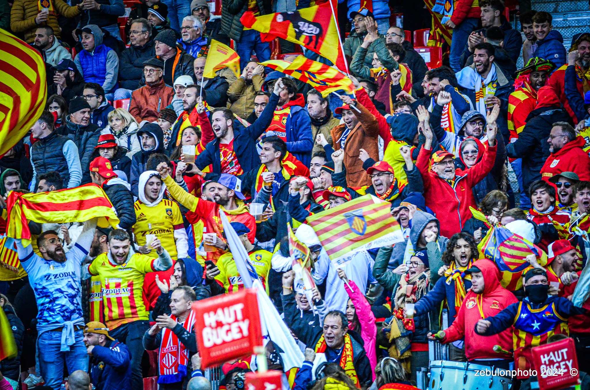  US Oyonnax Rugby - US Arlequins Perpignanais - Rugby - FFR - 2024 Top14 - Oyonnax (14) vs (15) USAP (#FFR24T14OYPP03) Photo by: Photo Zebulon | Siuxy Sports 2024-03-23