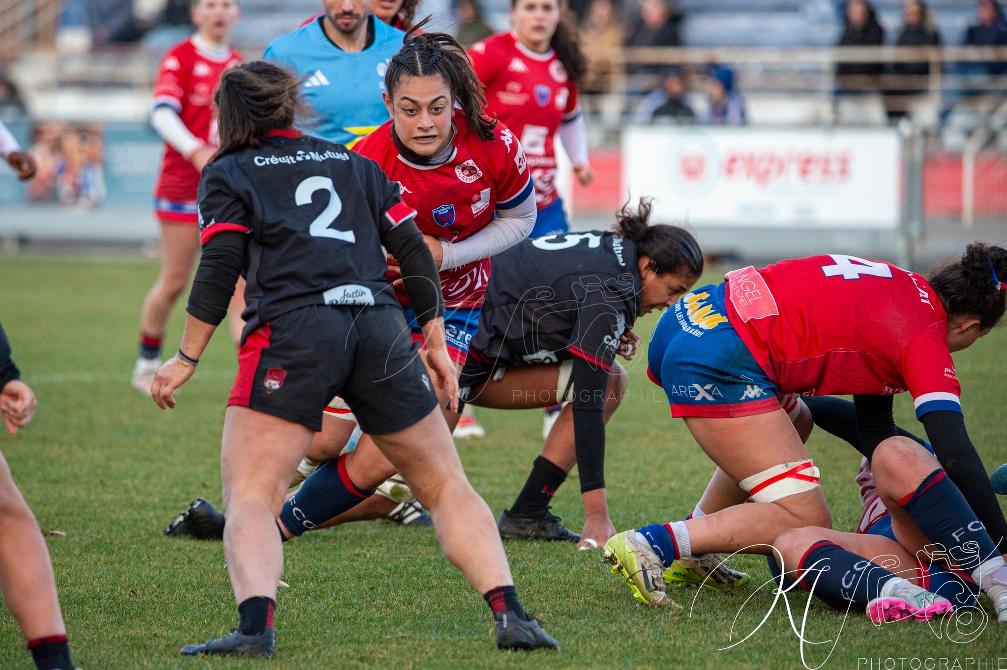  FC Grenoble Rugby - Lyon Olympique Universitaire - Rugby - FFR 2024 - Elite 1 Fém - FCG Amazones (8) vs (5) LOU (#FFR24E1FFCGLOU12) Photo by: Karine Valentin | Siuxy Sports 2024-12-14
