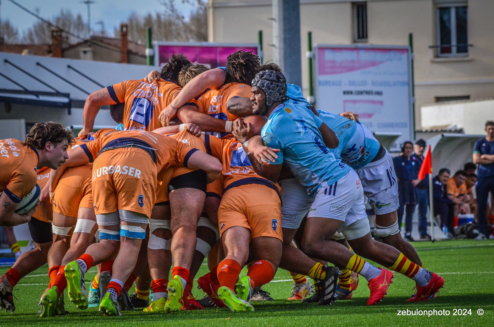  Montpellier Hérault Rugby - US Arlequins Perpignanais - Rugby - 2024 Espoirs - Montpellier (18) vs (7) Perpignan (#ESP24MHRUSAP03) Photo by: Photo Zebulon | Siuxy Sports 2024-03-16