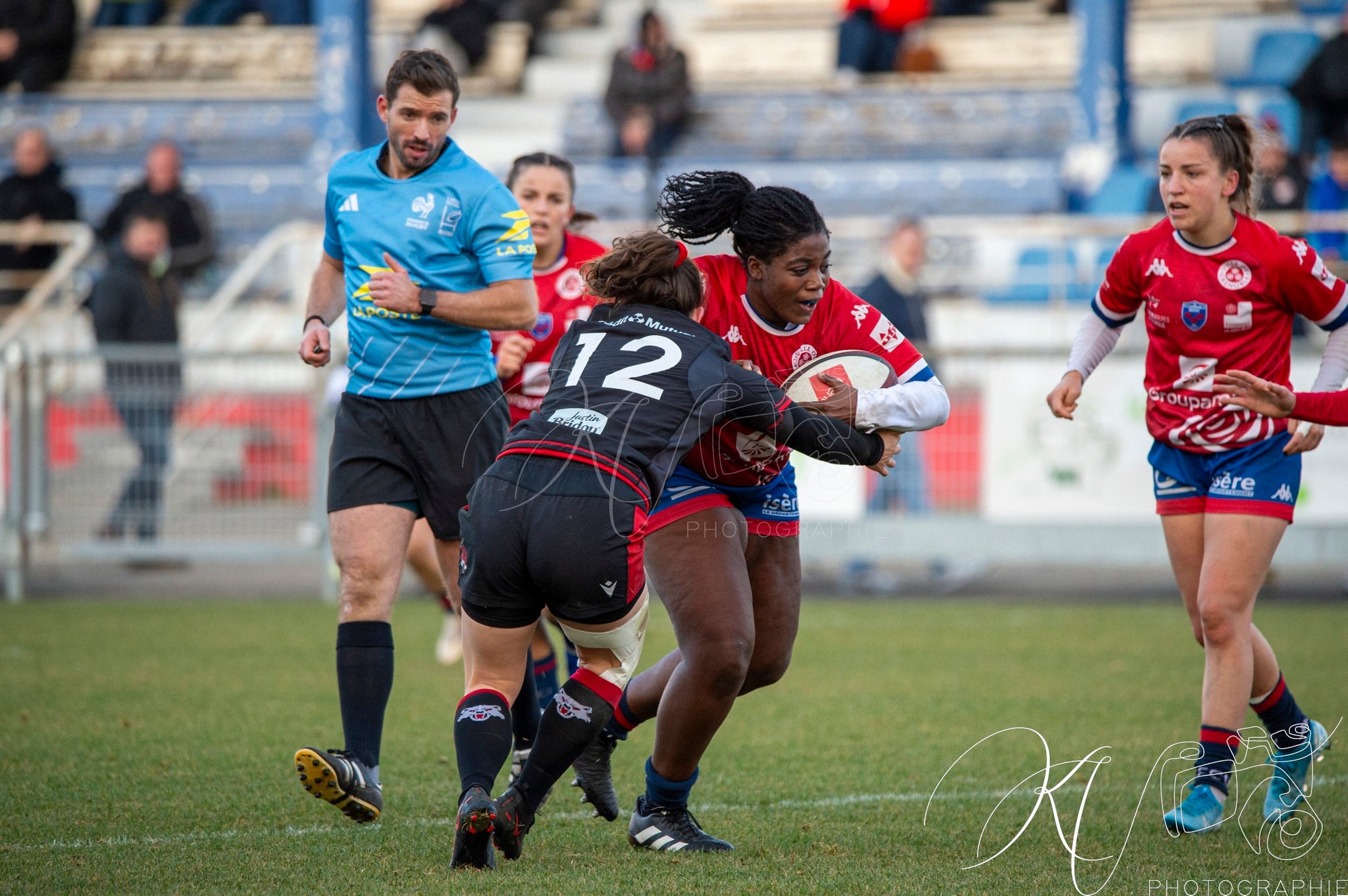  FC Grenoble Rugby - Lyon Olympique Universitaire - Rugby - FFR 2024 - Elite 1 Fém - FCG Amazones (8) vs (5) LOU (#FFR24E1FFCGLOU12) Photo by: Karine Valentin | Siuxy Sports 2024-12-14
