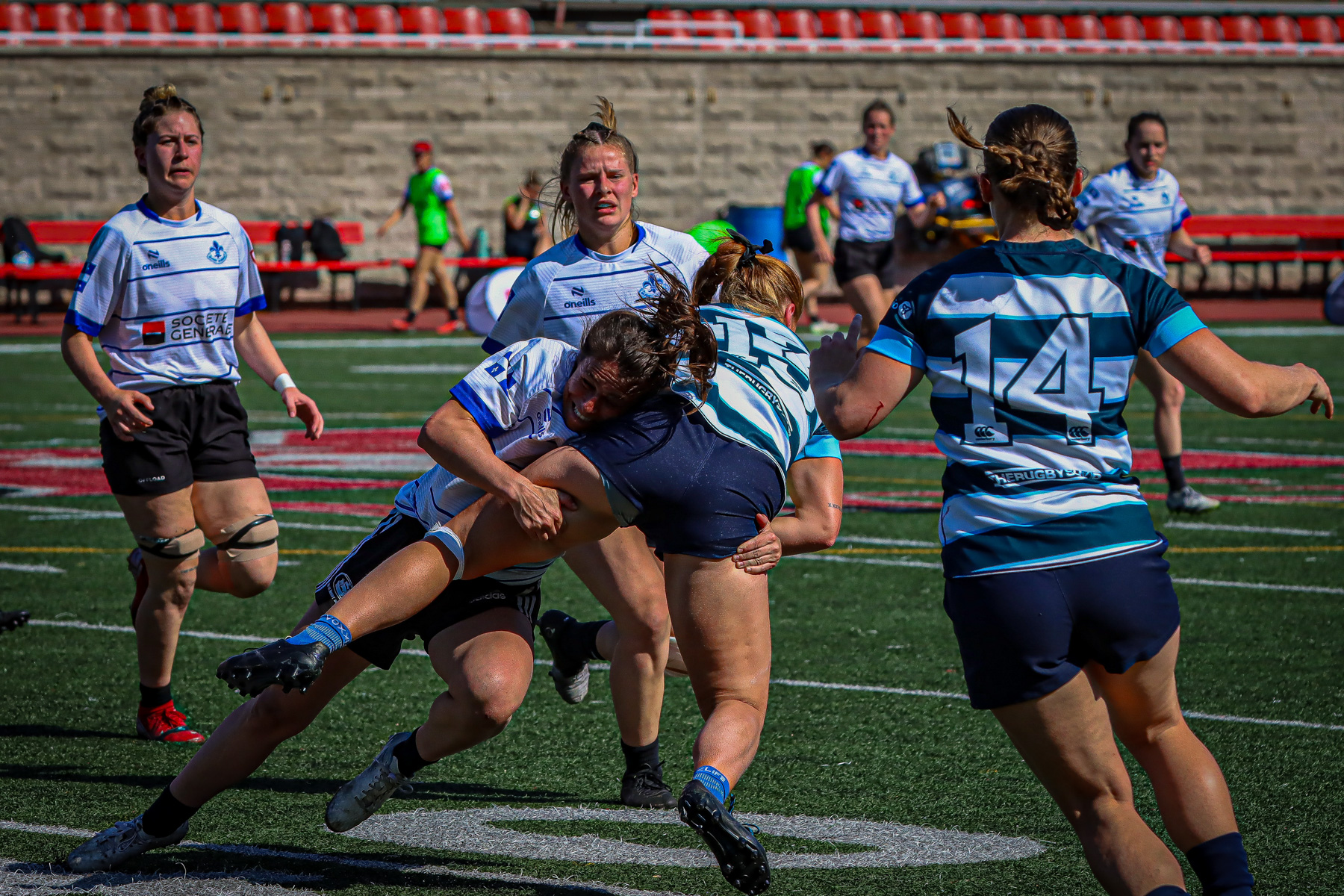  Équipe féminine - Rugby Québec - Ontario Blues (w) - Rugby - QORC-CROQ 2024 - FINALS - QUÉBEC EST (37) VS (13) ONTARIO EST - 1ST POSITION - Reel Mayarts (#QORC24QCEONE16) Photo by: Photo Mayarts | Siuxy Sports 2024-06-01