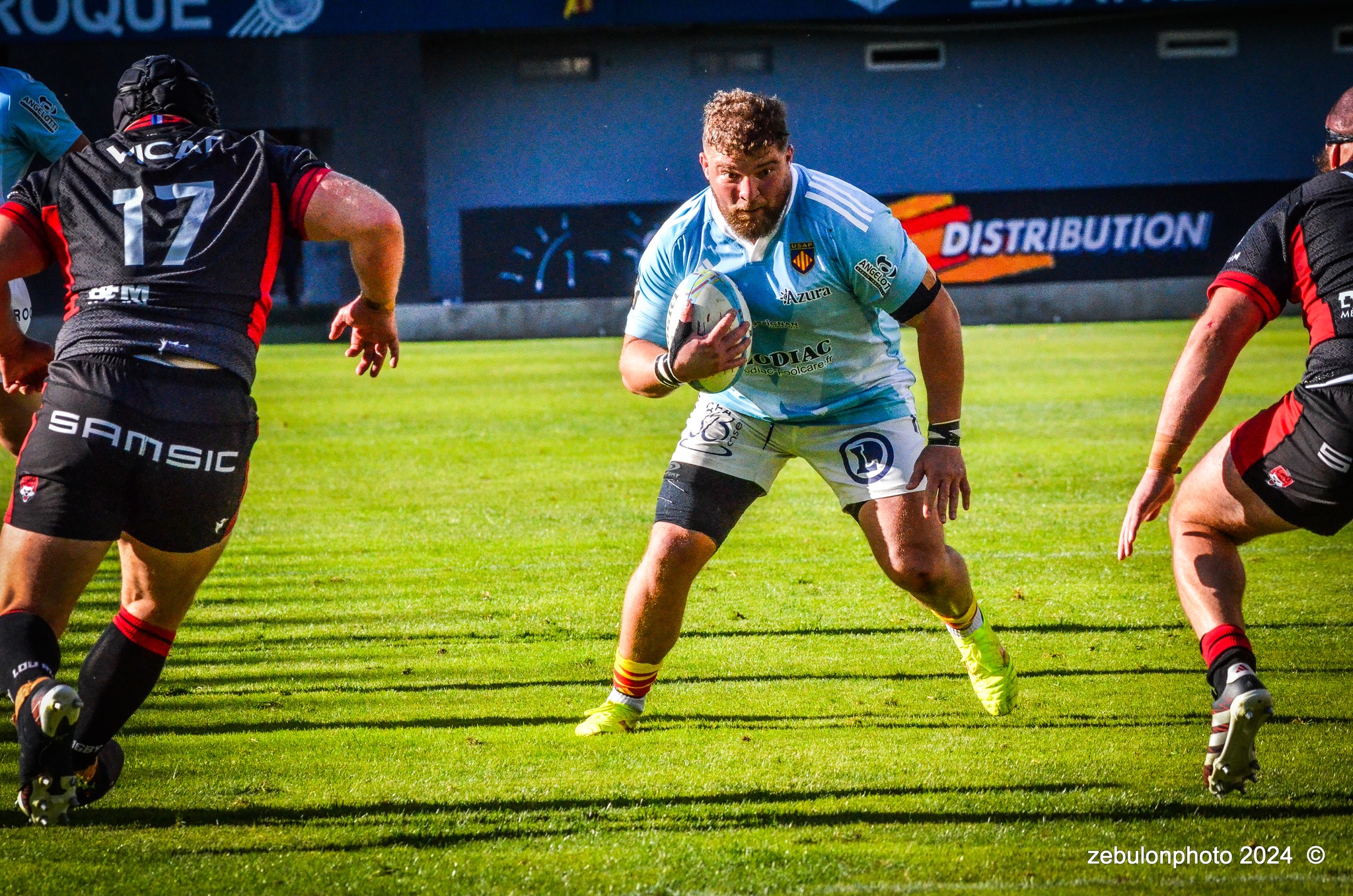  US Arlequins Perpignanais - Lyon Olympique Universitaire - Rugby - FFR 2024 - TOP14 - USAP (51) VS (20) LOU (#FFR24T14USALOU04) Photo by: Photo Zebulon | Siuxy Sports 2024-04-20