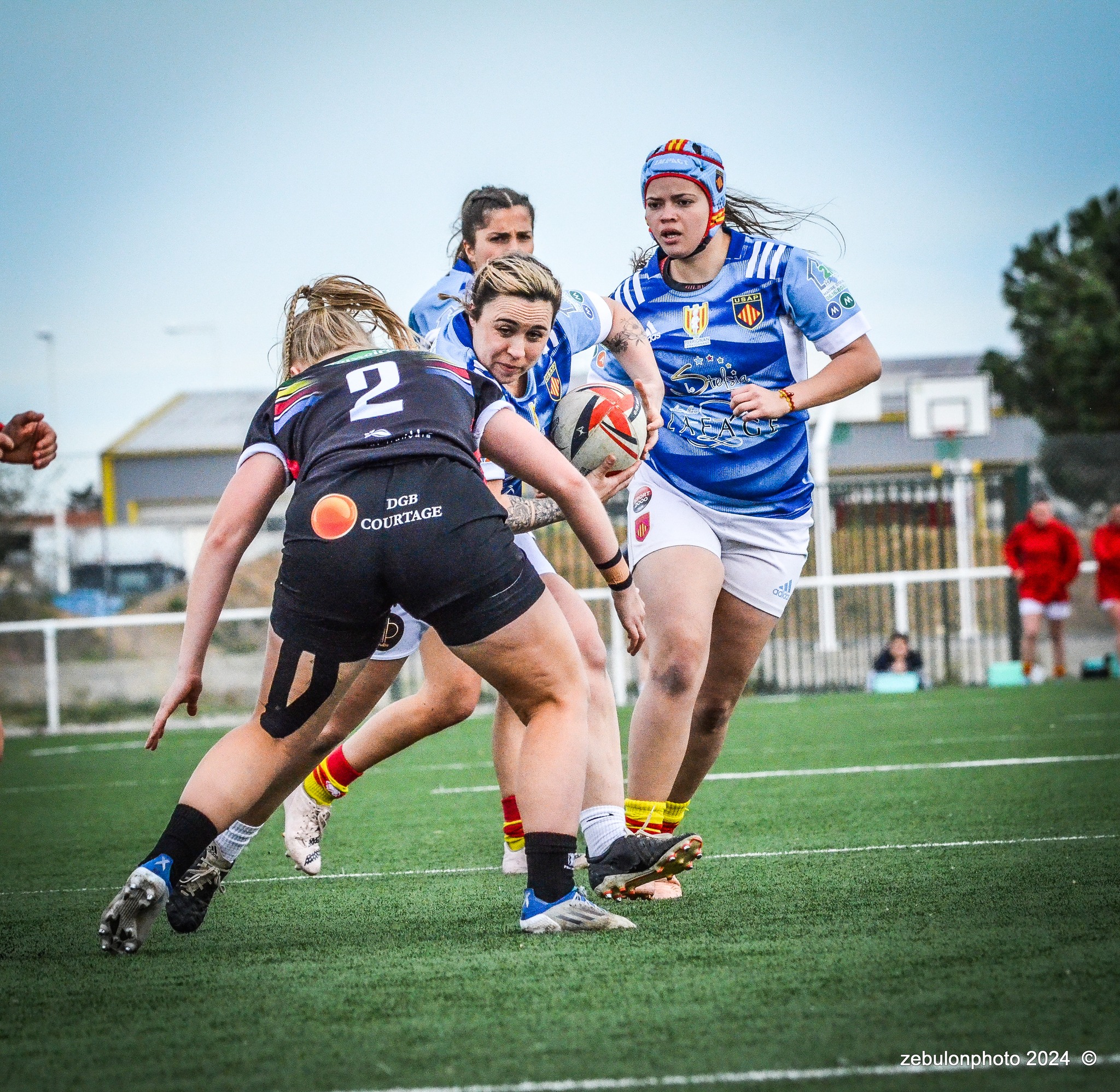  US Arlequins Perpignanais - RC Toulonnais - Rugby - FFR 2024 - Fed 2 Fém - USAP XV (5) vs (10) Toulon    (#FFR24F2FPERTOU03) Photo by: Photo Zebulon | Siuxy Sports 2024-03-31