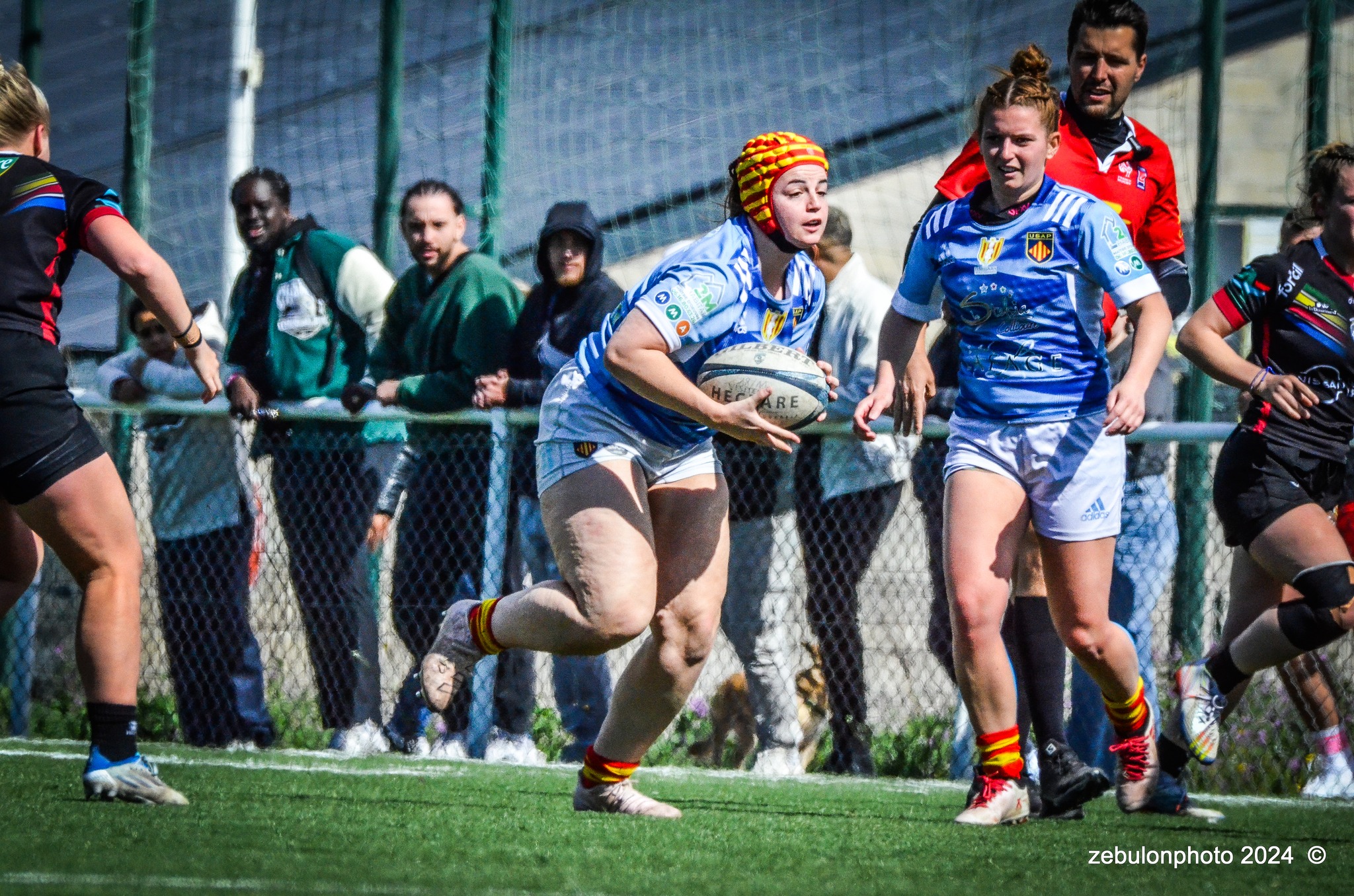  US Arlequins Perpignanais - RC Toulonnais - Rugby - FFR 2024 - Fed 2 Fém - USAP XV (5) vs (10) Toulon    (#FFR24F2FPERTOU03) Photo by: Photo Zebulon | Siuxy Sports 2024-03-31