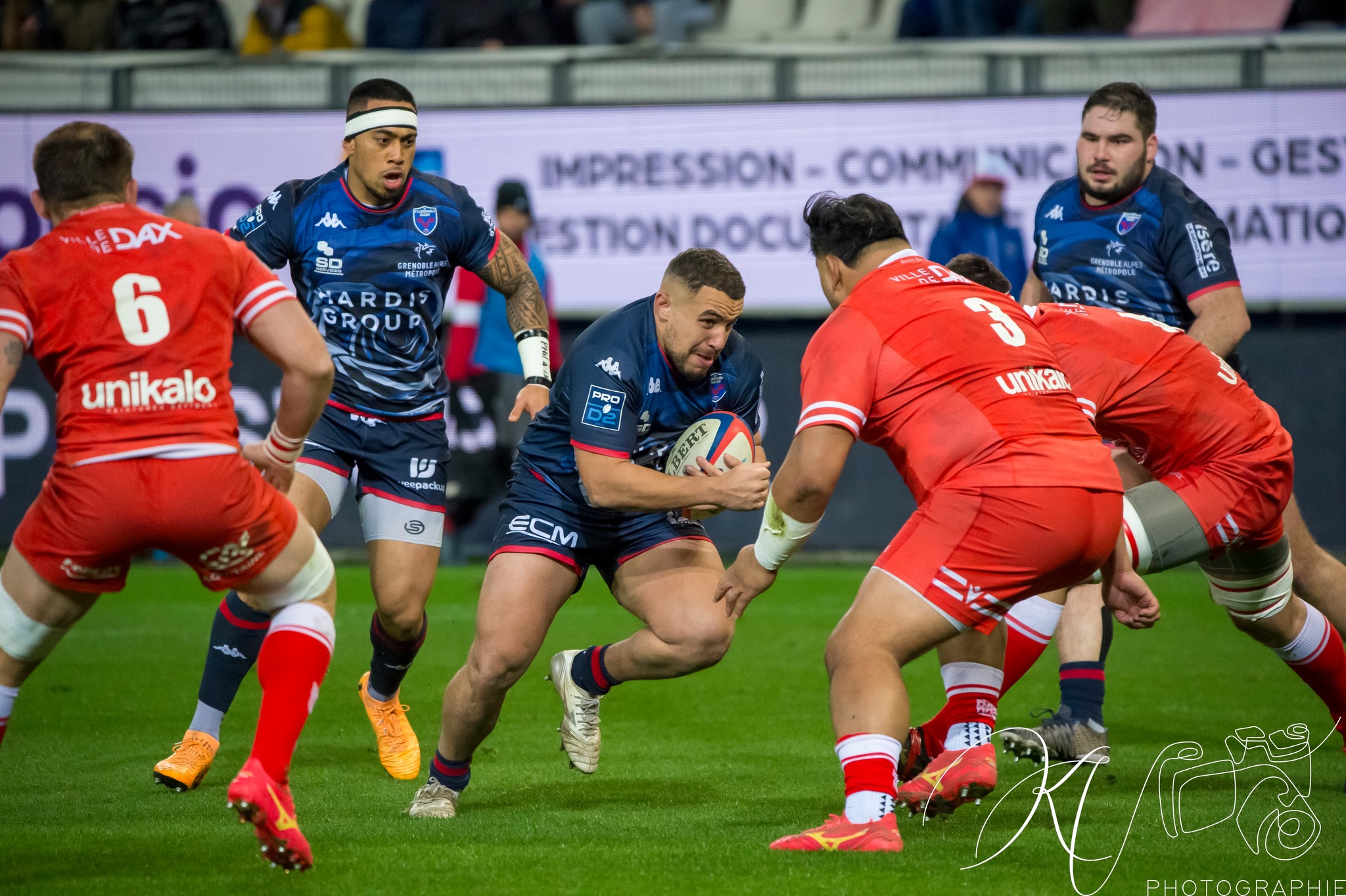 Atu MANU - Regis MONTAGNE -  FC Grenoble Rugby - US Dax - Rugby - Pro D2 - FC Grenoble (24) vs (27) US Dax (#PD224FCGDAX01) Photo by: Karine Valentin | Siuxy Sports 2024-01-19
