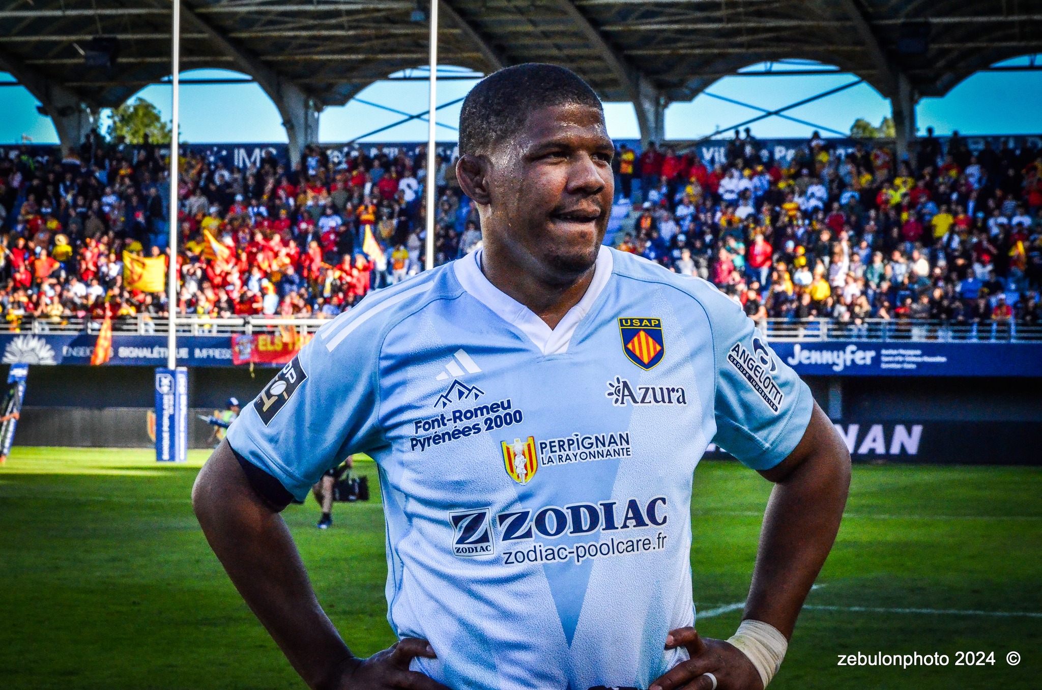  US Arlequins Perpignanais - Lyon Olympique Universitaire - Rugby - FFR 2024 - TOP14 - USAP (51) VS (20) LOU (#FFR24T14USALOU04) Photo by: Photo Zebulon | Siuxy Sports 2024-04-20