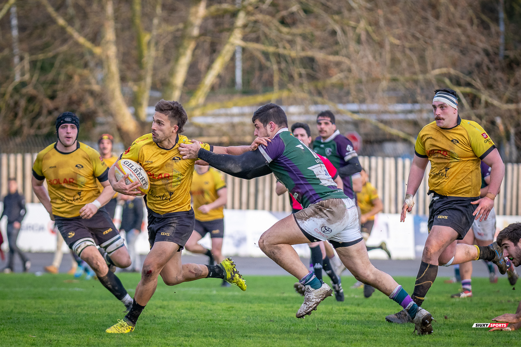 Gonzalo PEREZ AGRASAR - Angus RILEY KEEFE - Juan Cruz RODRIGUEZ HERRERA -  Getxo Artea Rugby Taldea - Club Rugby Málaga - Rugby - FER 2024 - DHB - Getxo RT (52) vs (10) CR Malaga (#FER24DGBGETMAL02) Photo by: Fredy Monfoto | Siuxy Sports 2024-02-10