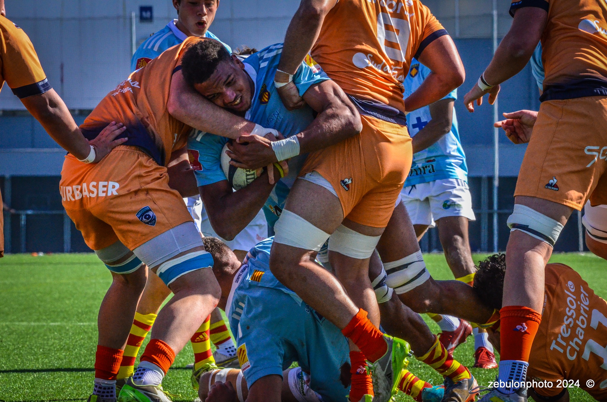  Montpellier Hérault Rugby - US Arlequins Perpignanais - Rugby - 2024 Espoirs - Montpellier (18) vs (7) Perpignan (#ESP24MHRUSAP03) Photo by: Photo Zebulon | Siuxy Sports 2024-03-16
