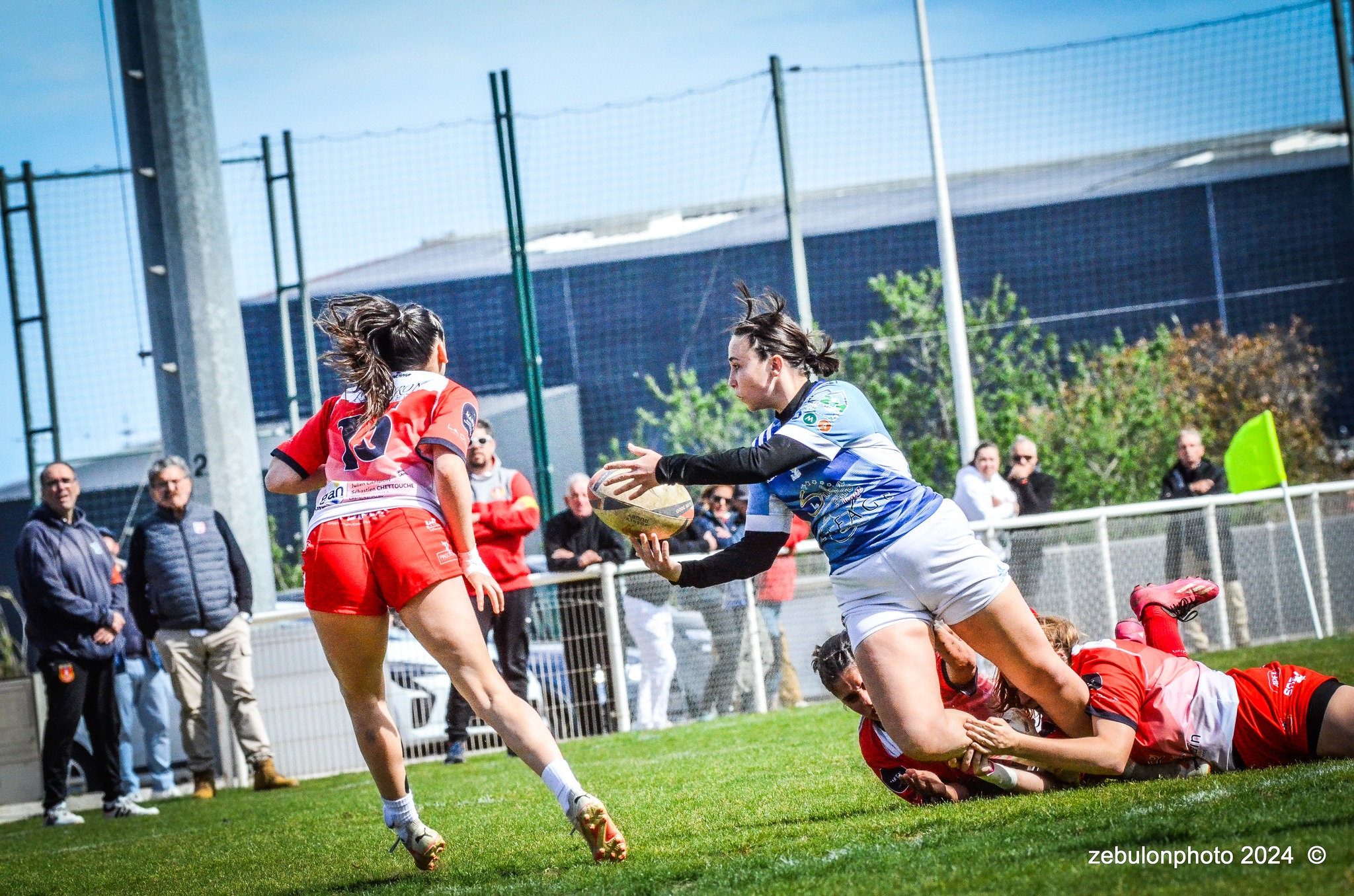  US Arlequins Perpignanais - RO Castelnaudary - Rugby - FFR 2024 - Fed 2 Fém - USAP XV (55) vs (7) RO Castelnaudary     (#FFR24F2FPERCAS03) Photo by: Photo Zebulon | Siuxy Sports 2024-03-30
