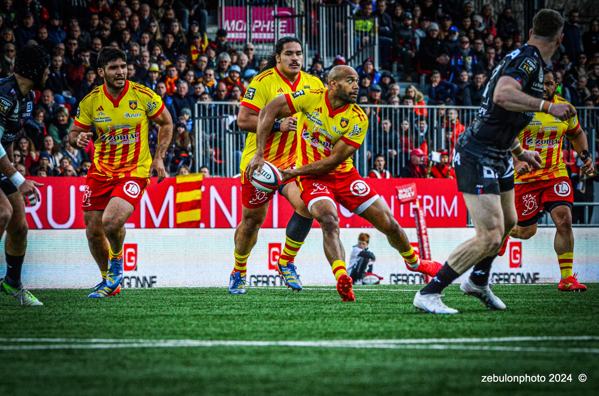  US Oyonnax Rugby - US Arlequins Perpignanais - Rugby - FFR - 2024 Top14 - Oyonnax (14) vs (15) USAP (#FFR24T14OYPP03) Photo by: Photo Zebulon | Siuxy Sports 2024-03-23