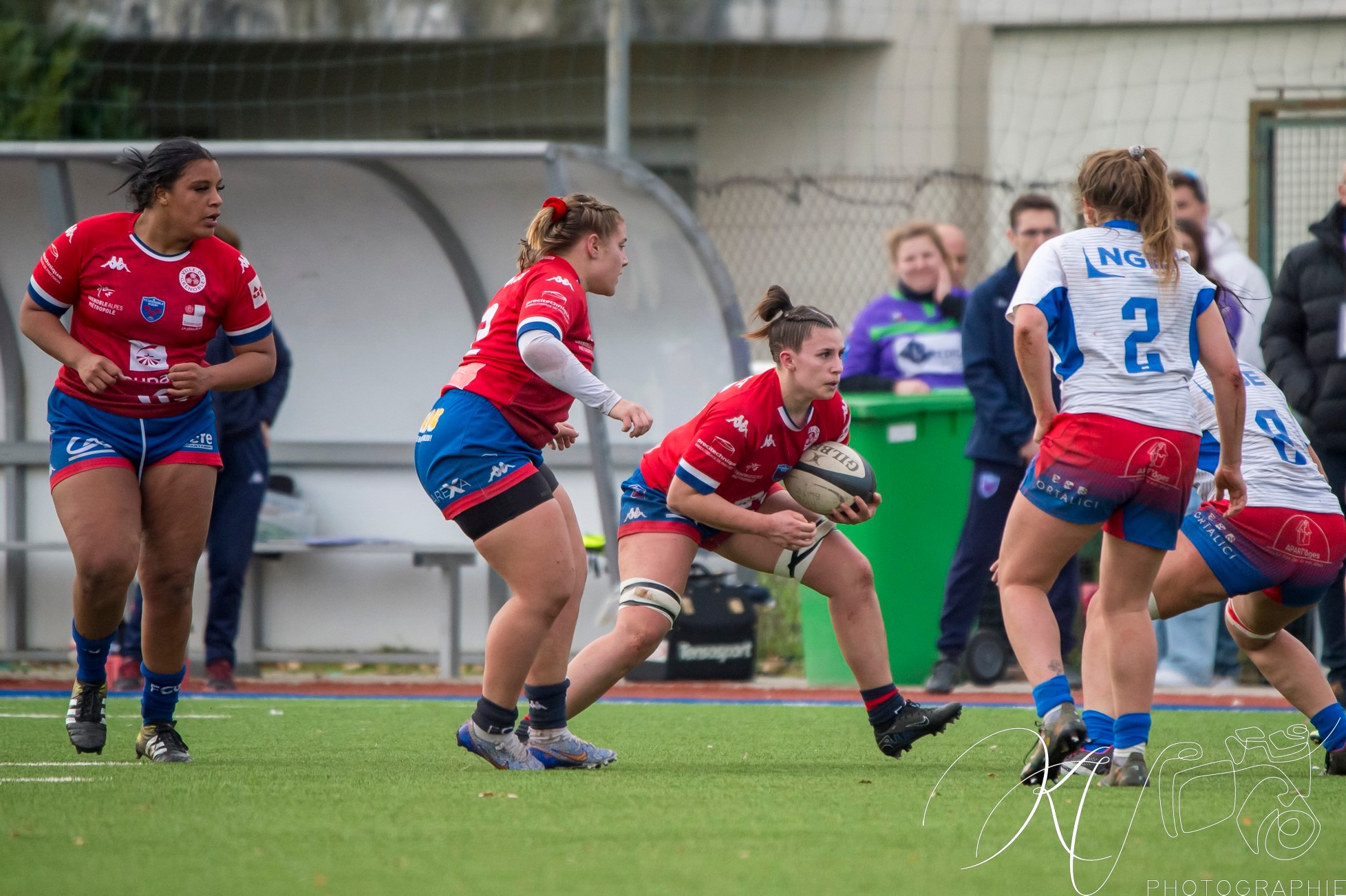 Ambre MWAYEMBE - Charlotte SUILLEROT -  FC Grenoble Rugby - Blagnac - Rugby - 2024 Élite 1 Féminine - FC Grenoble Amazones (18)  vs (13) Blagnac (#E1G24FCGBLA02) Photo by: Karine Valentin | Siuxy Sports 2024-02-18