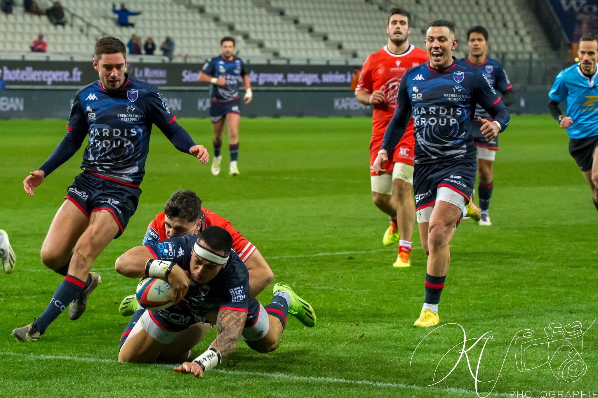 Talalelei GREY - Atu MANU -  FC Grenoble Rugby - US Dax - Rugby - Pro D2 - FC Grenoble (24) vs (27) US Dax (#PD224FCGDAX01) Photo by: Karine Valentin | Siuxy Sports 2024-01-19