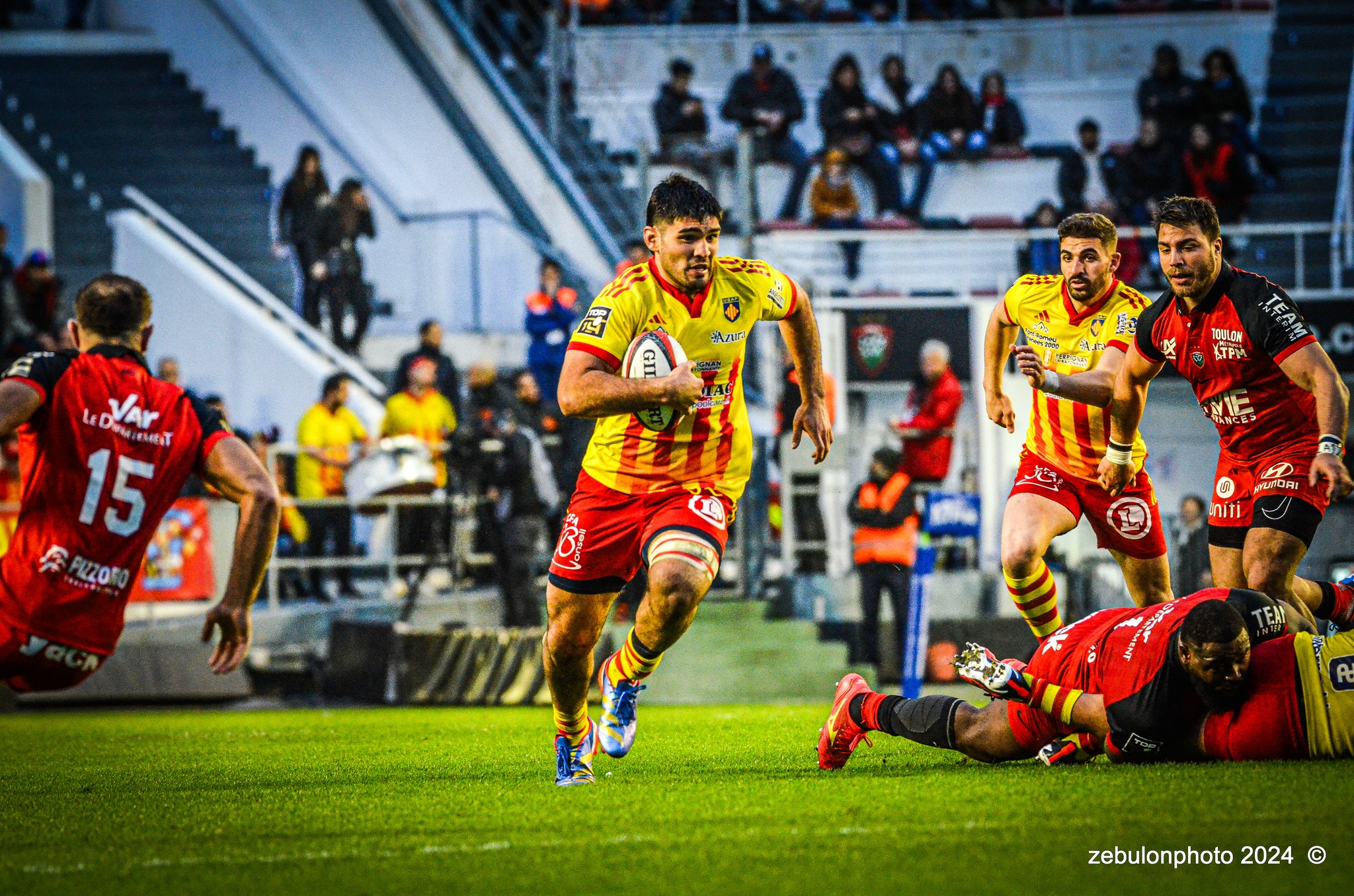 Sadek DEGHMACHE -  RC Toulonnais - US Arlequins Perpignanais - Rugby - TOP 14 - Toulon (44) vs (22) Perpignan (#TOP1424RCTUSAP03) Photo by: Photo Zebulon | Siuxy Sports 2024-03-02
