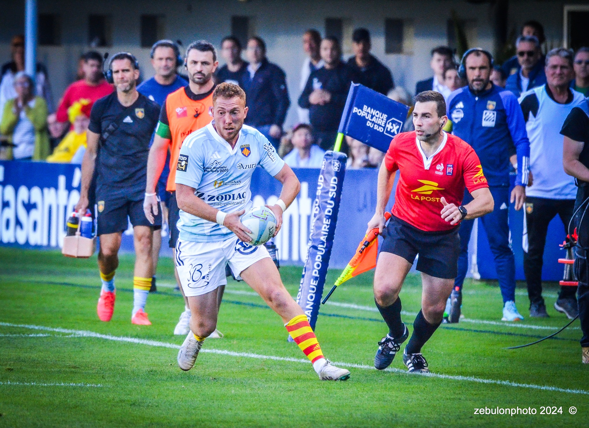  US Arlequins Perpignanais - Lyon Olympique Universitaire - Rugby - FFR 2024 - TOP14 - USAP (51) VS (20) LOU (#FFR24T14USALOU04) Photo by: Photo Zebulon | Siuxy Sports 2024-04-20