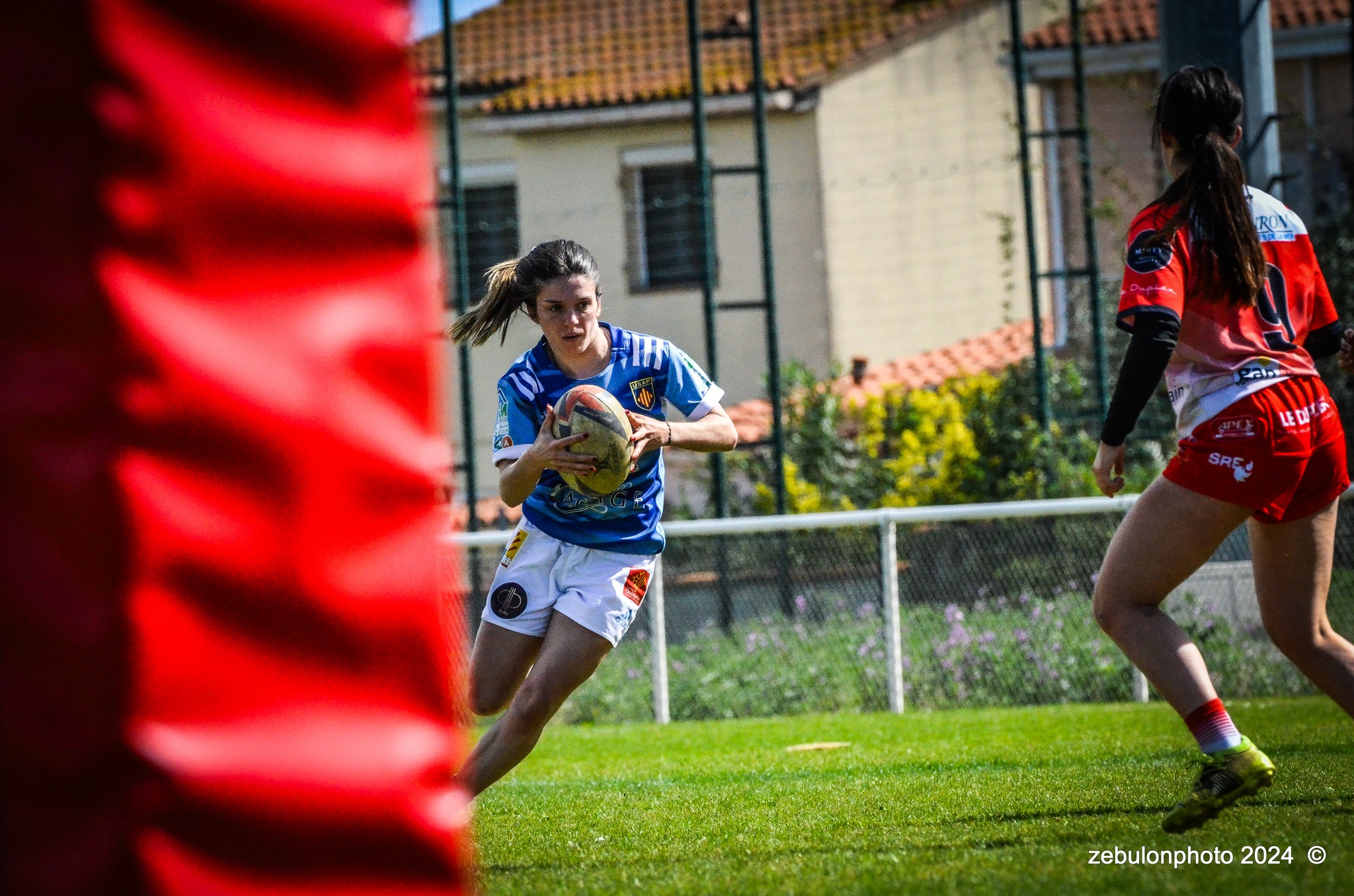  US Arlequins Perpignanais - RO Castelnaudary - Rugby - FFR 2024 - Fed 2 Fém - USAP XV (55) vs (7) RO Castelnaudary     (#FFR24F2FPERCAS03) Photo by: Photo Zebulon | Siuxy Sports 2024-03-30