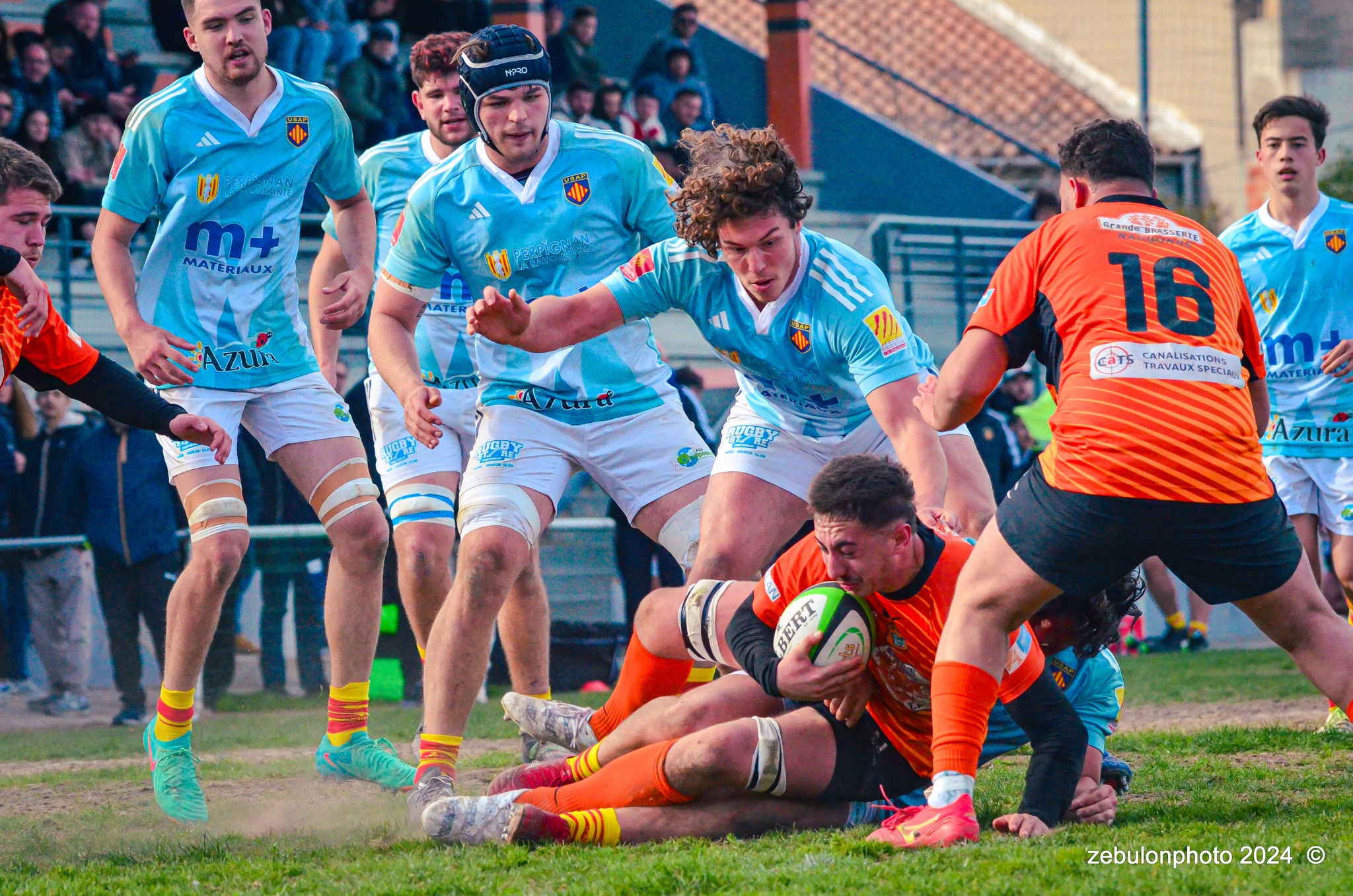  Racing Club Narbonnais - US Arlequins Perpignanais - Rugby - Espoirs - Narbonne vs USAP (#ESP24RCNUSAP02) Photo by: Photo Zebulon | Siuxy Sports 2024-02-17