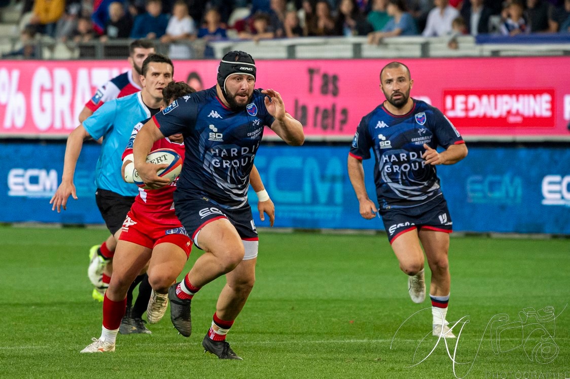 Luka GOGINAVA -  FC Grenoble Rugby - Stade Aurillacois - Rugby - FFR - 2024 PRO D2 - FC Grenoble (55) vs (10) Aurillac (#PD224T14FCGAUR04) Photo by: Karine Valentin | Siuxy Sports 2024-04-12