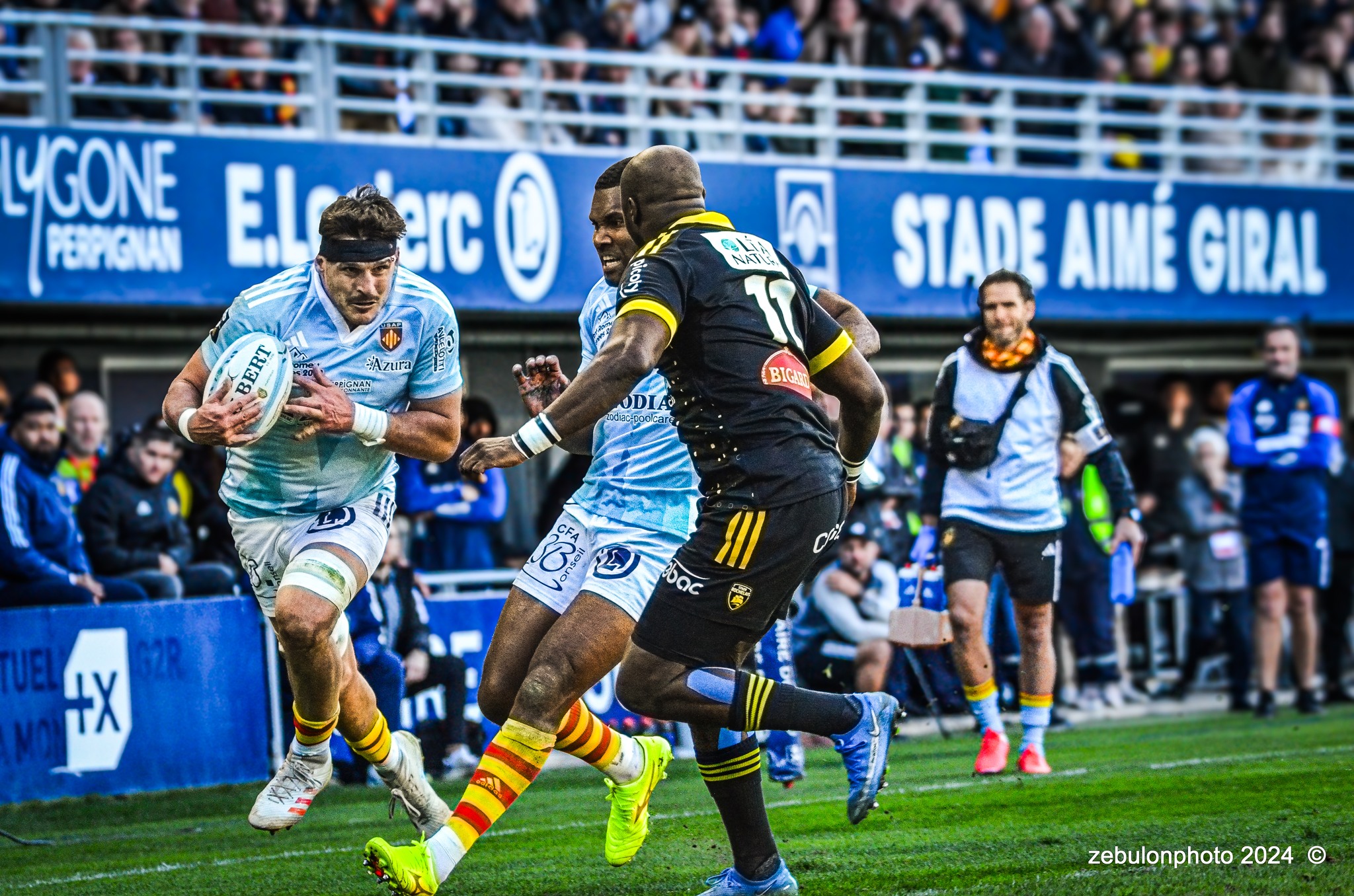  US Arlequins Perpignanais - Stade Rochelais - Rugby - TOP 14 - Perpignan (27) vs (15) La Rochelle (#TOP12USAPSR02) Photo by: Photo Zebulon | Siuxy Sports 2024-02-24
