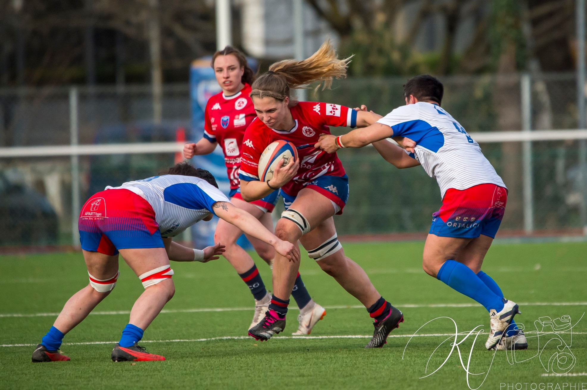 Lea CHAMPON - Florine THIRON -  FC Grenoble Rugby - Blagnac - Rugby - 2024 Élite 1 Féminine - FC Grenoble Amazones (18)  vs (13) Blagnac (#E1G24FCGBLA02) Photo by: Karine Valentin | Siuxy Sports 2024-02-18