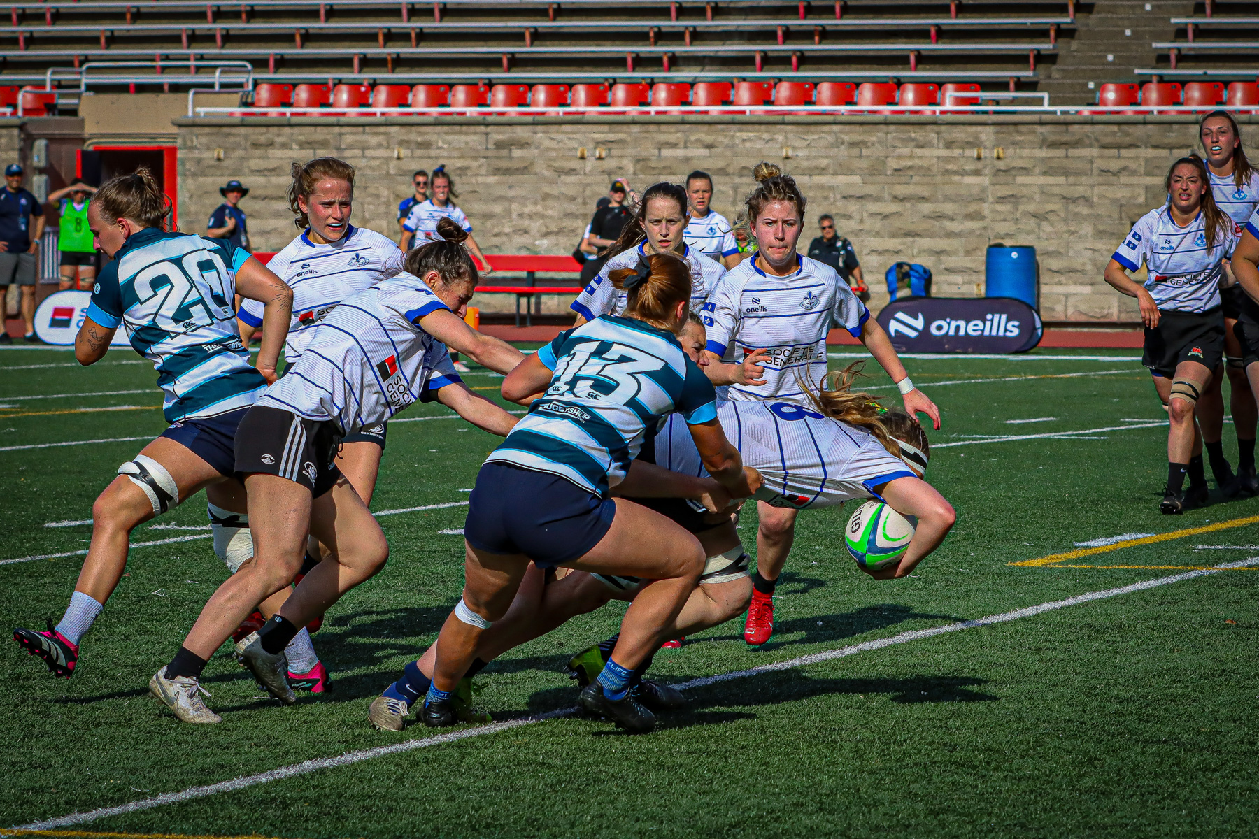  Équipe féminine - Rugby Québec - Ontario Blues (w) - Rugby - QORC-CROQ 2024 - FINALS - QUÉBEC EST (37) VS (13) ONTARIO EST - 1ST POSITION - Reel Mayarts (#QORC24QCEONE16) Photo by: Photo Mayarts | Siuxy Sports 2024-06-01