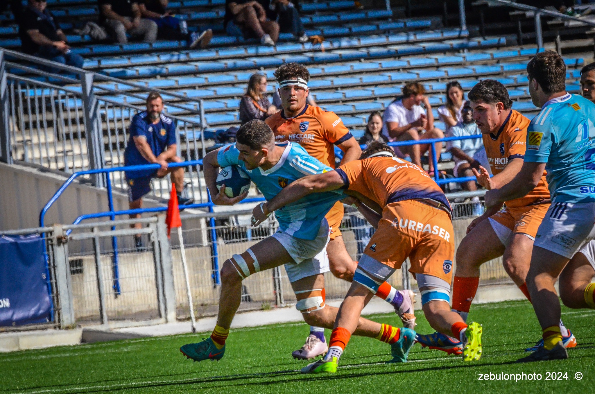  Montpellier Hérault Rugby - US Arlequins Perpignanais - Rugby - 2024 Espoirs - Montpellier (18) vs (7) Perpignan (#ESP24MHRUSAP03) Photo by: Photo Zebulon | Siuxy Sports 2024-03-16