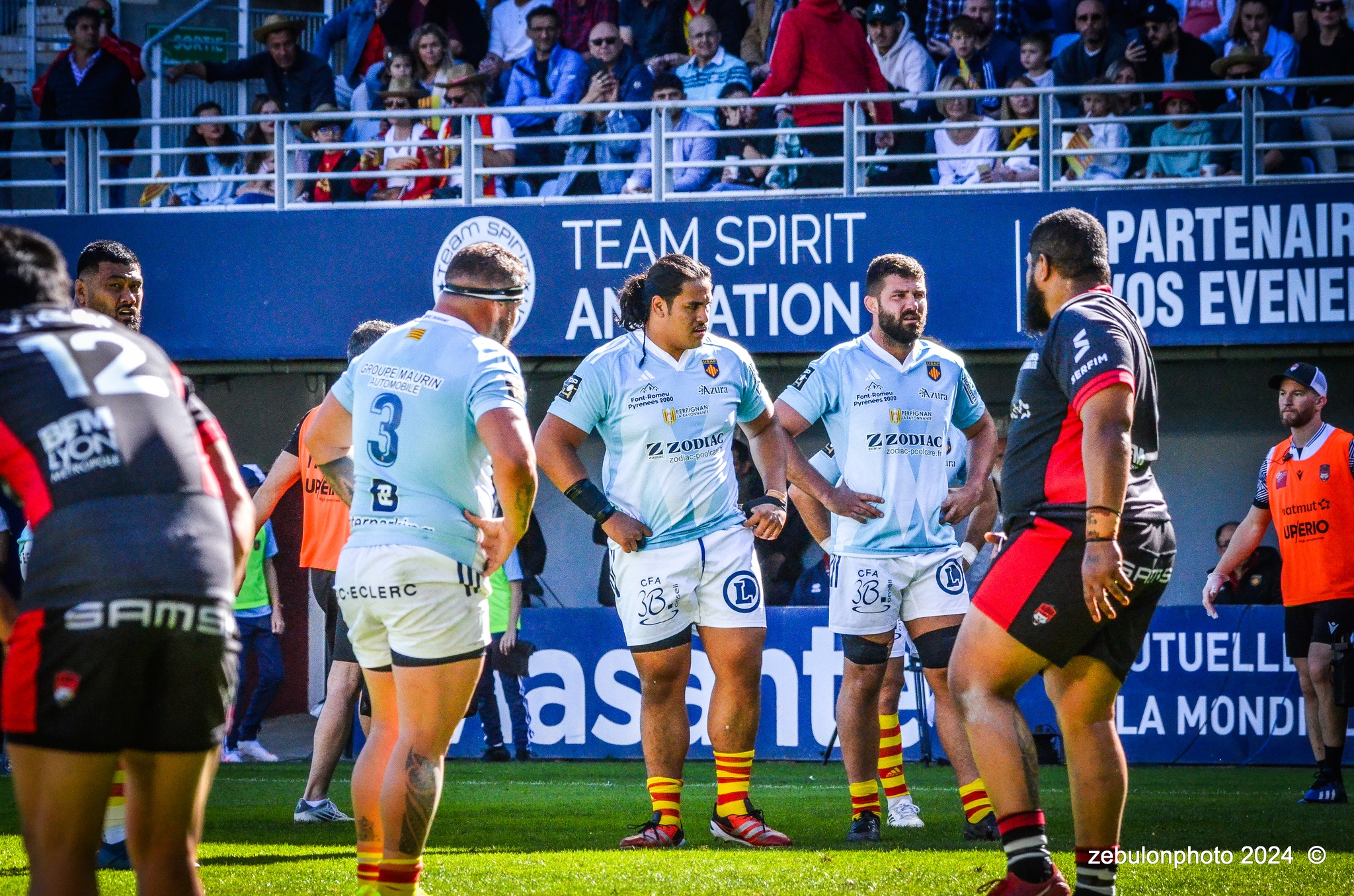  US Arlequins Perpignanais - Lyon Olympique Universitaire - Rugby - FFR 2024 - TOP14 - USAP (51) VS (20) LOU (#FFR24T14USALOU04) Photo by: Photo Zebulon | Siuxy Sports 2024-04-20