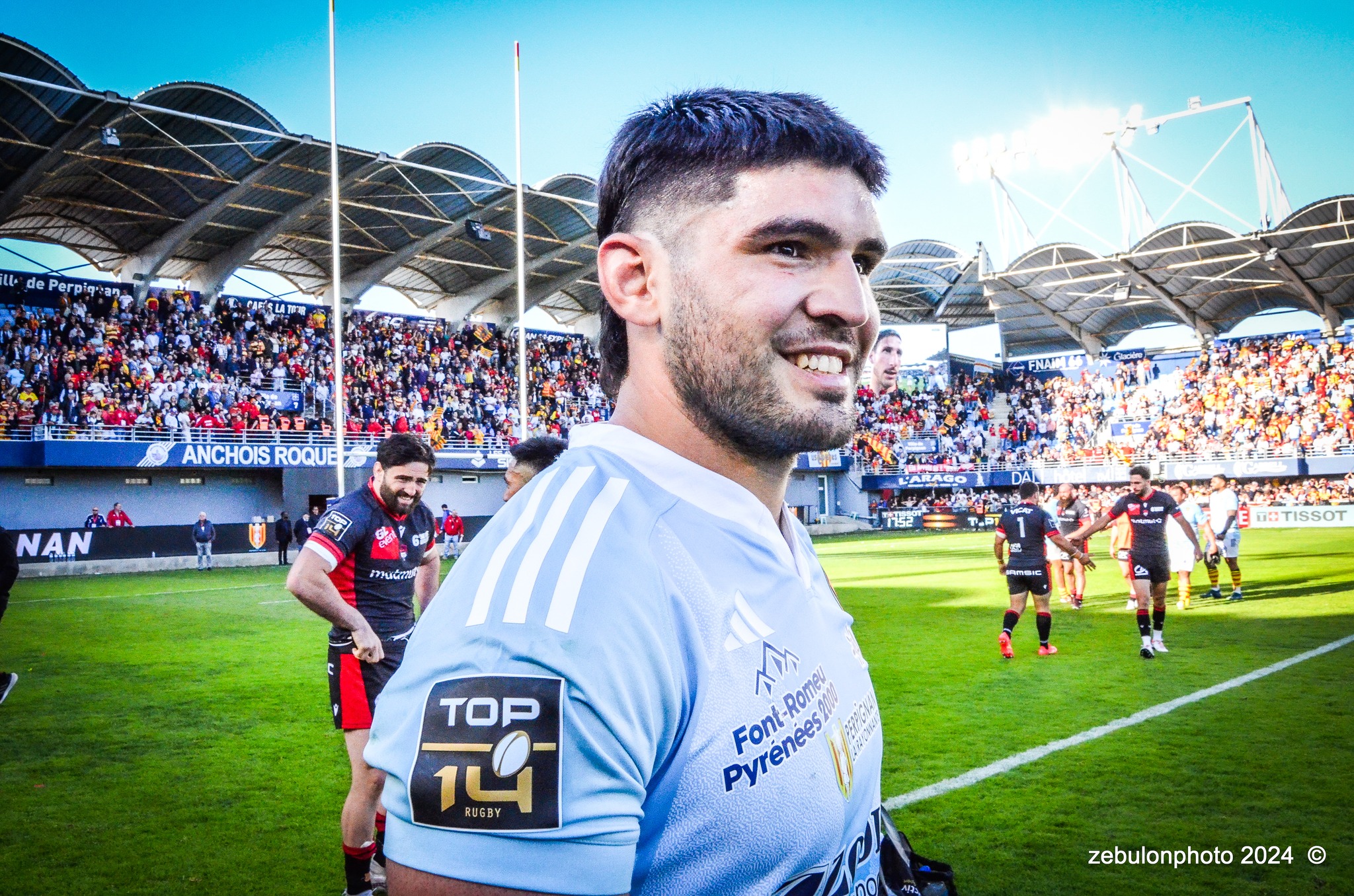  US Arlequins Perpignanais - Lyon Olympique Universitaire - Rugby - FFR 2024 - TOP14 - USAP (51) VS (20) LOU (#FFR24T14USALOU04) Photo by: Photo Zebulon | Siuxy Sports 2024-04-20