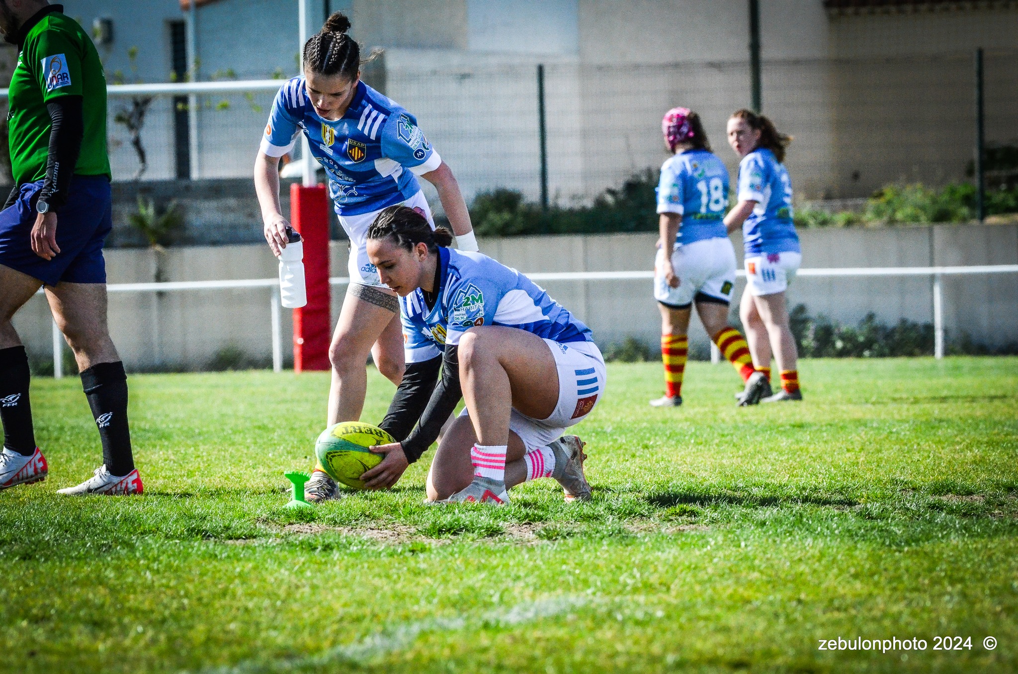  US Arlequins Perpignanais - RO Castelnaudary - Rugby - FFR 2024 - Fed 2 Fém - USAP XV (55) vs (7) RO Castelnaudary     (#FFR24F2FPERCAS03) Photo by: Photo Zebulon | Siuxy Sports 2024-03-30