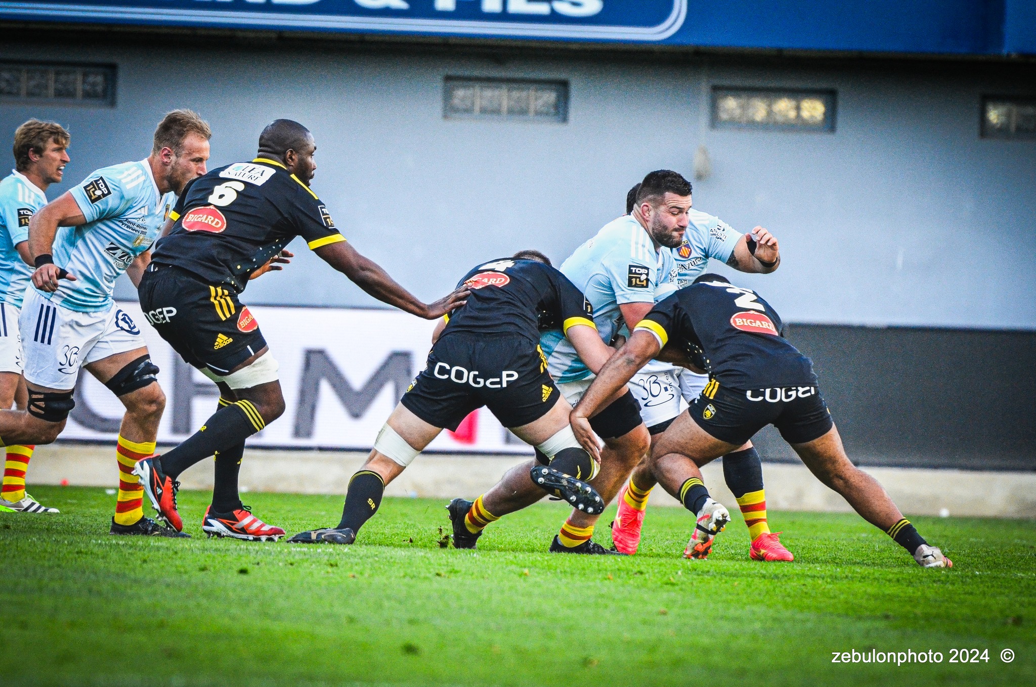  US Arlequins Perpignanais - Stade Rochelais - Rugby - TOP 14 - Perpignan (27) vs (15) La Rochelle (#TOP12USAPSR02) Photo by: Photo Zebulon | Siuxy Sports 2024-02-24