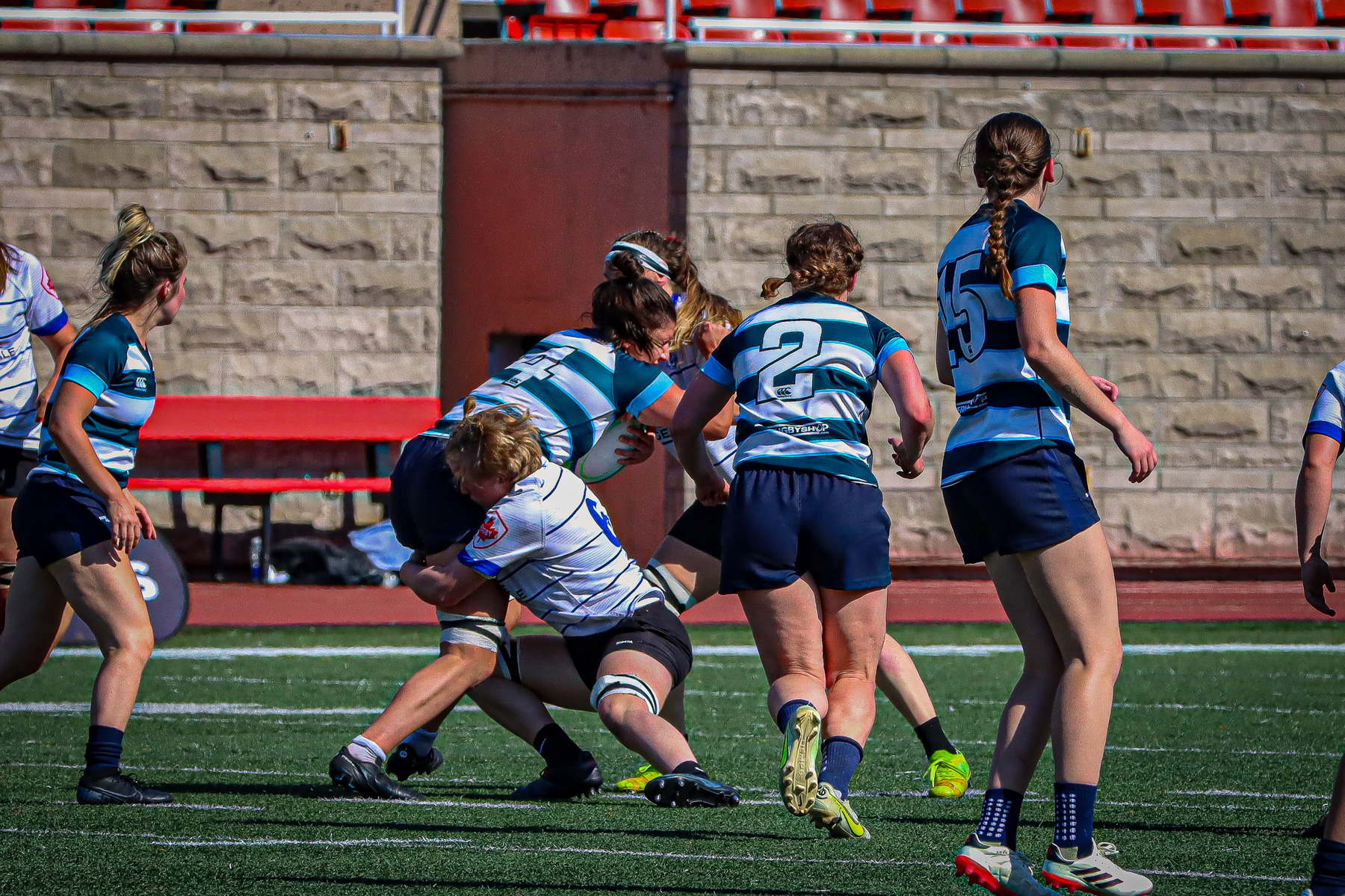  Équipe féminine - Rugby Québec - Ontario Blues (w) - Rugby - QORC-CROQ 2024 - FINALS - QUÉBEC EST (37) VS (13) ONTARIO EST - 1ST POSITION - Reel Mayarts (#QORC24QCEONE16) Photo by: Photo Mayarts | Siuxy Sports 2024-06-01