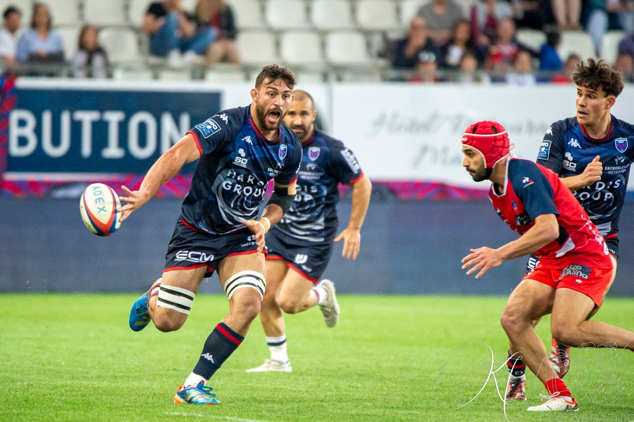 Max CLÉMENT -  FC Grenoble Rugby - Stade Aurillacois - Rugby - FFR - 2024 PRO D2 - FC Grenoble (55) vs (10) Aurillac (#PD224T14FCGAUR04) Photo by: Karine Valentin | Siuxy Sports 2024-04-12