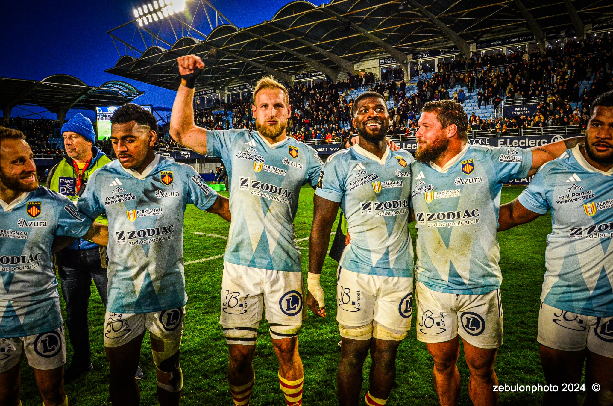  US Arlequins Perpignanais - Stade Rochelais - Rugby - TOP 14 - Perpignan (27) vs (15) La Rochelle (#TOP12USAPSR02) Photo by: Photo Zebulon | Siuxy Sports 2024-02-24