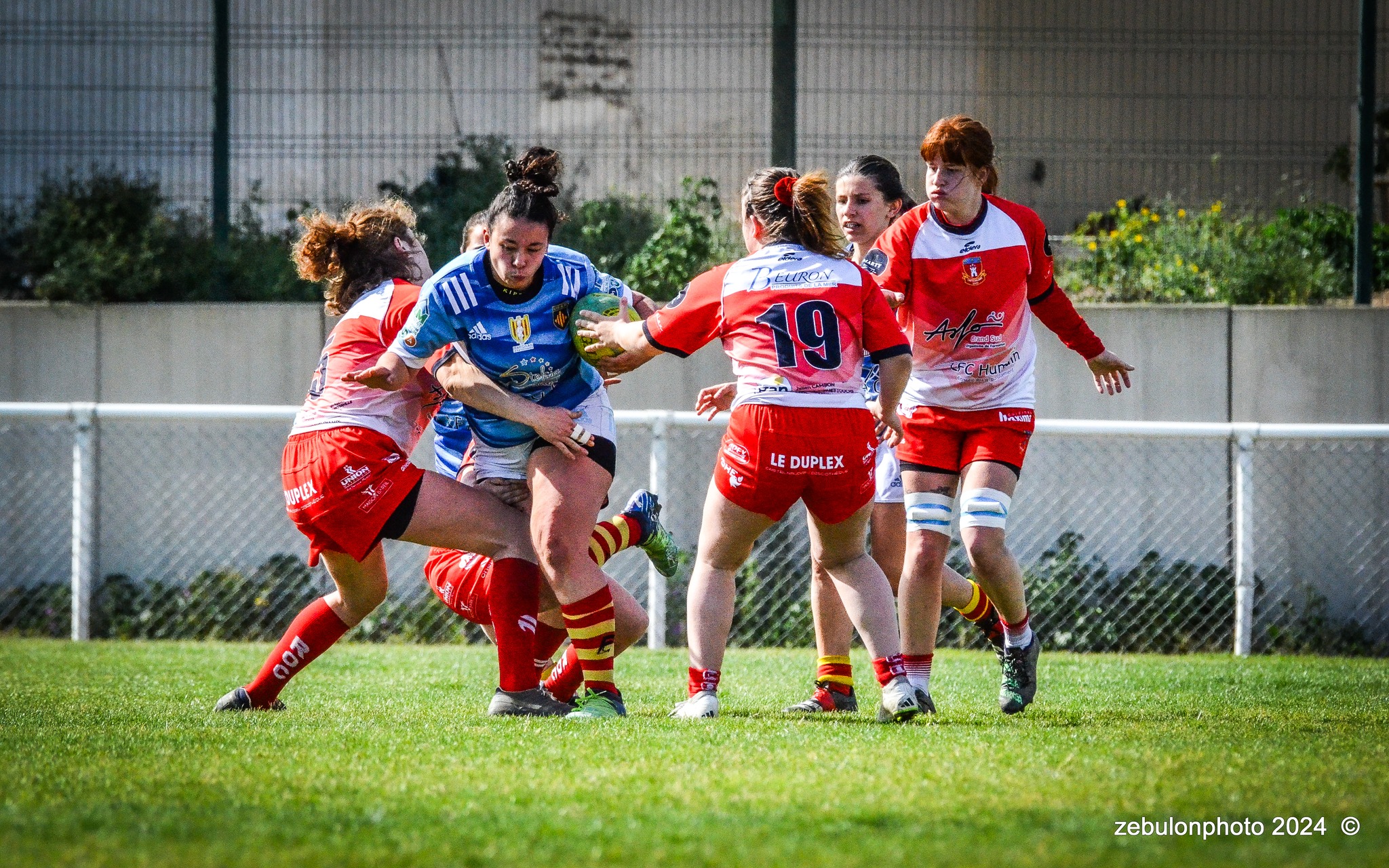  US Arlequins Perpignanais - RO Castelnaudary - Rugby - FFR 2024 - Fed 2 Fém - USAP XV (55) vs (7) RO Castelnaudary     (#FFR24F2FPERCAS03) Photo by: Photo Zebulon | Siuxy Sports 2024-03-30