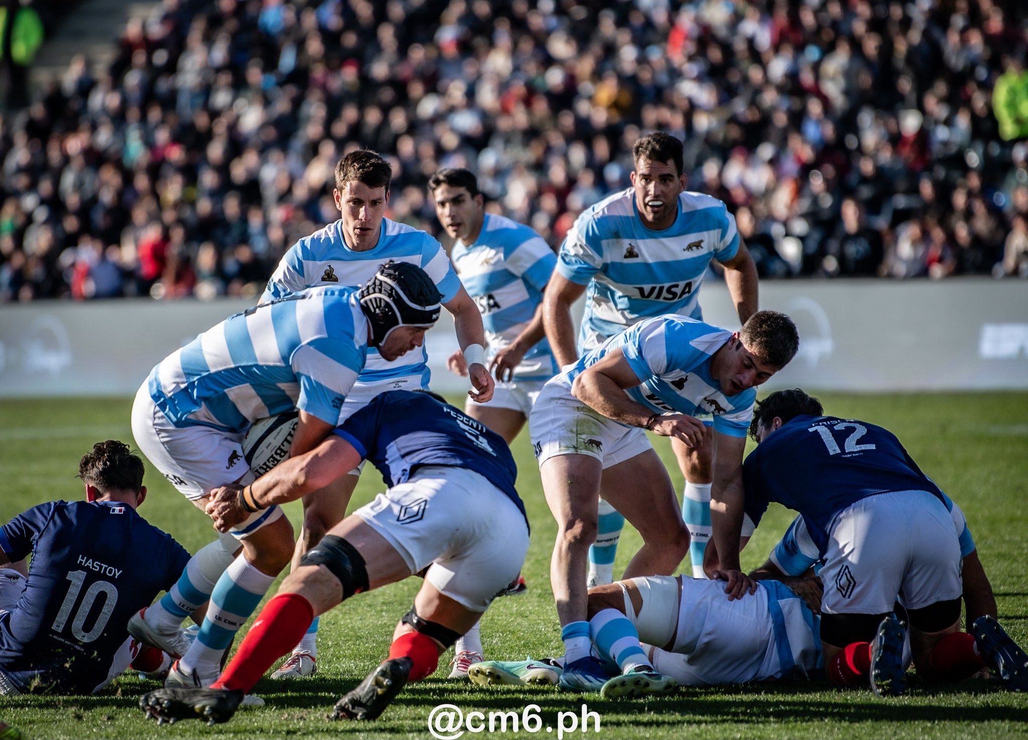 Gonzalo BERTRANOU - Santiago CARRERAS - Lucas PAULOS -  Selección Argentina de Rugby XV - Équipe de France de rugby à XV - Rugby - 2024 - Los Pumas - Argentina (13) vs (28) Francia (#2024PUMFRA07) Photo by: Christian Mas | Siuxy Sports 2024-07-06