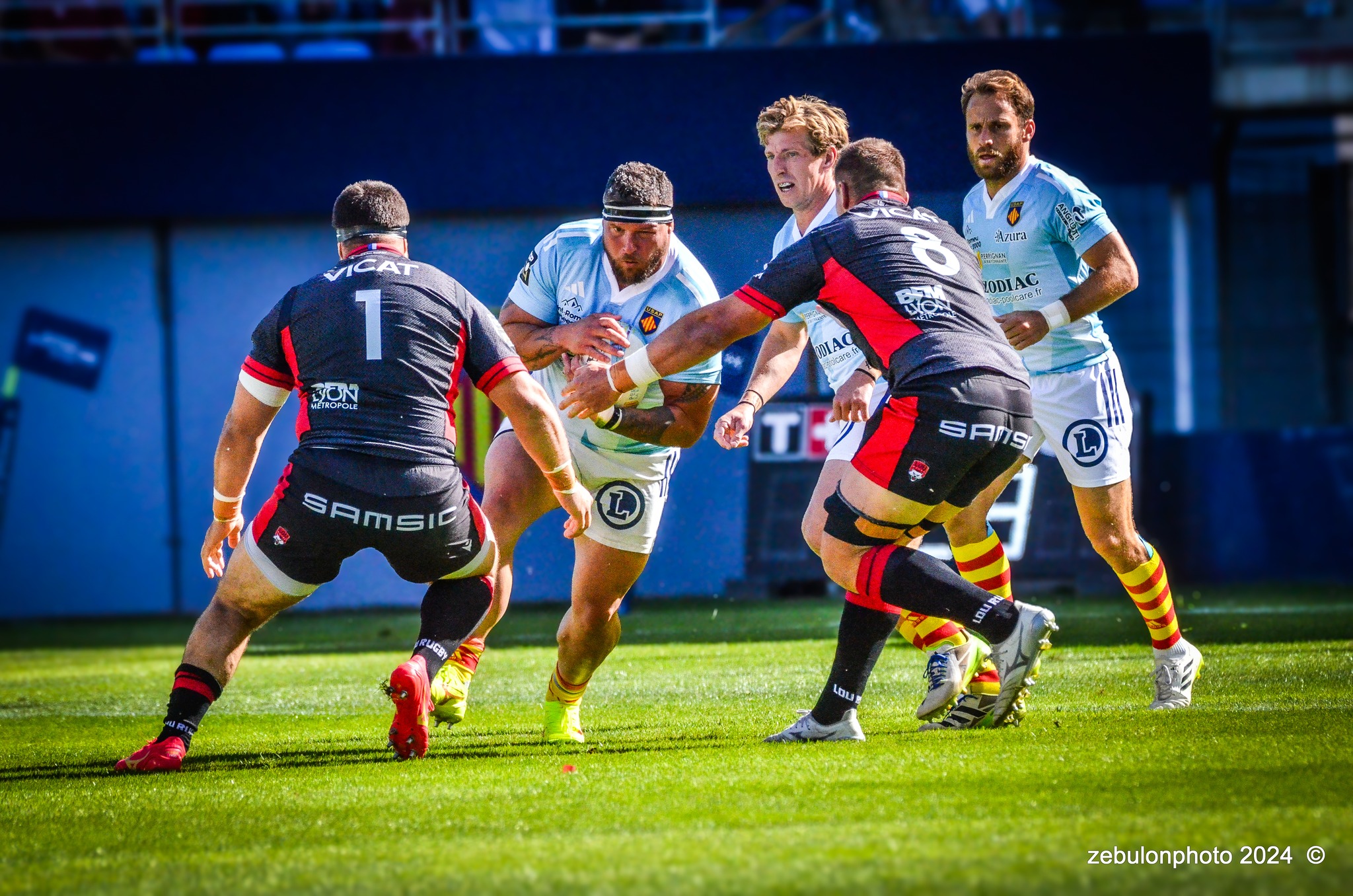  US Arlequins Perpignanais - Lyon Olympique Universitaire - Rugby - FFR 2024 - TOP14 - USAP (51) VS (20) LOU (#FFR24T14USALOU04) Photo by: Photo Zebulon | Siuxy Sports 2024-04-20